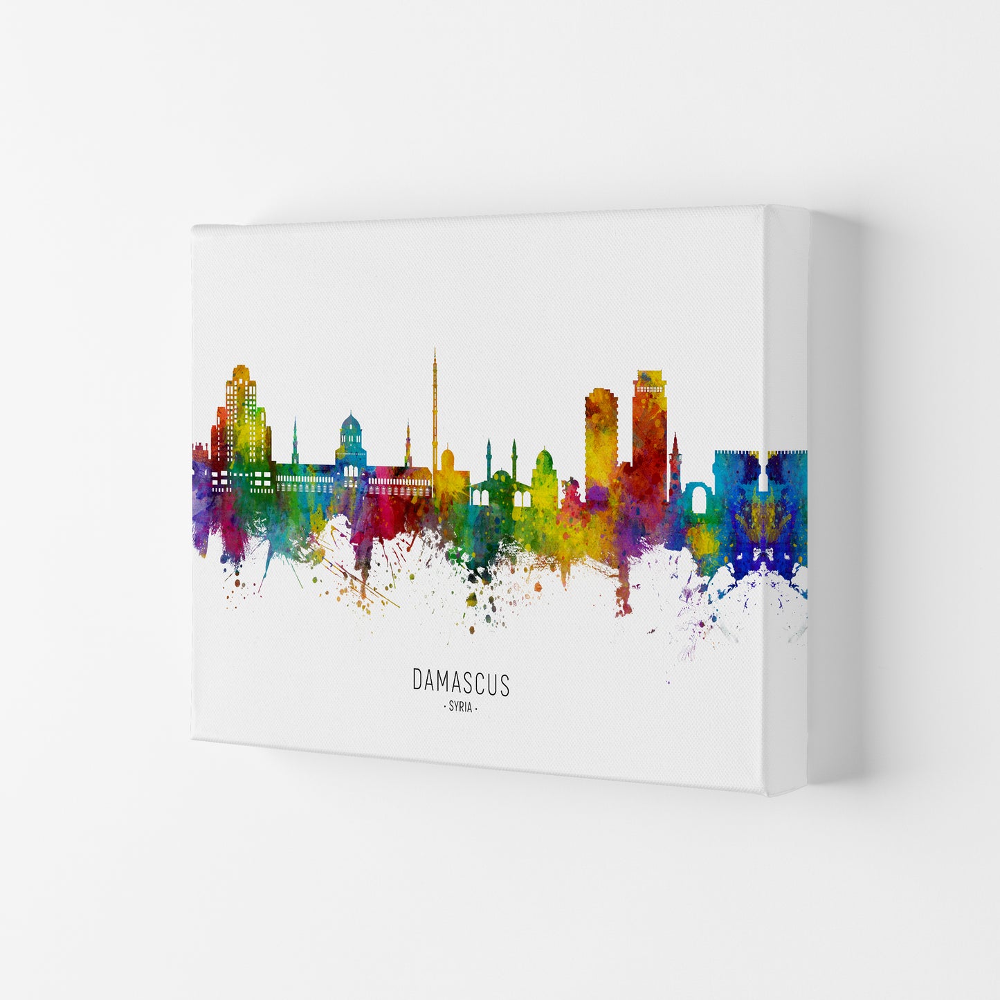 Damascus Syria Skyline Art Print by Michael Tompsett Canvas