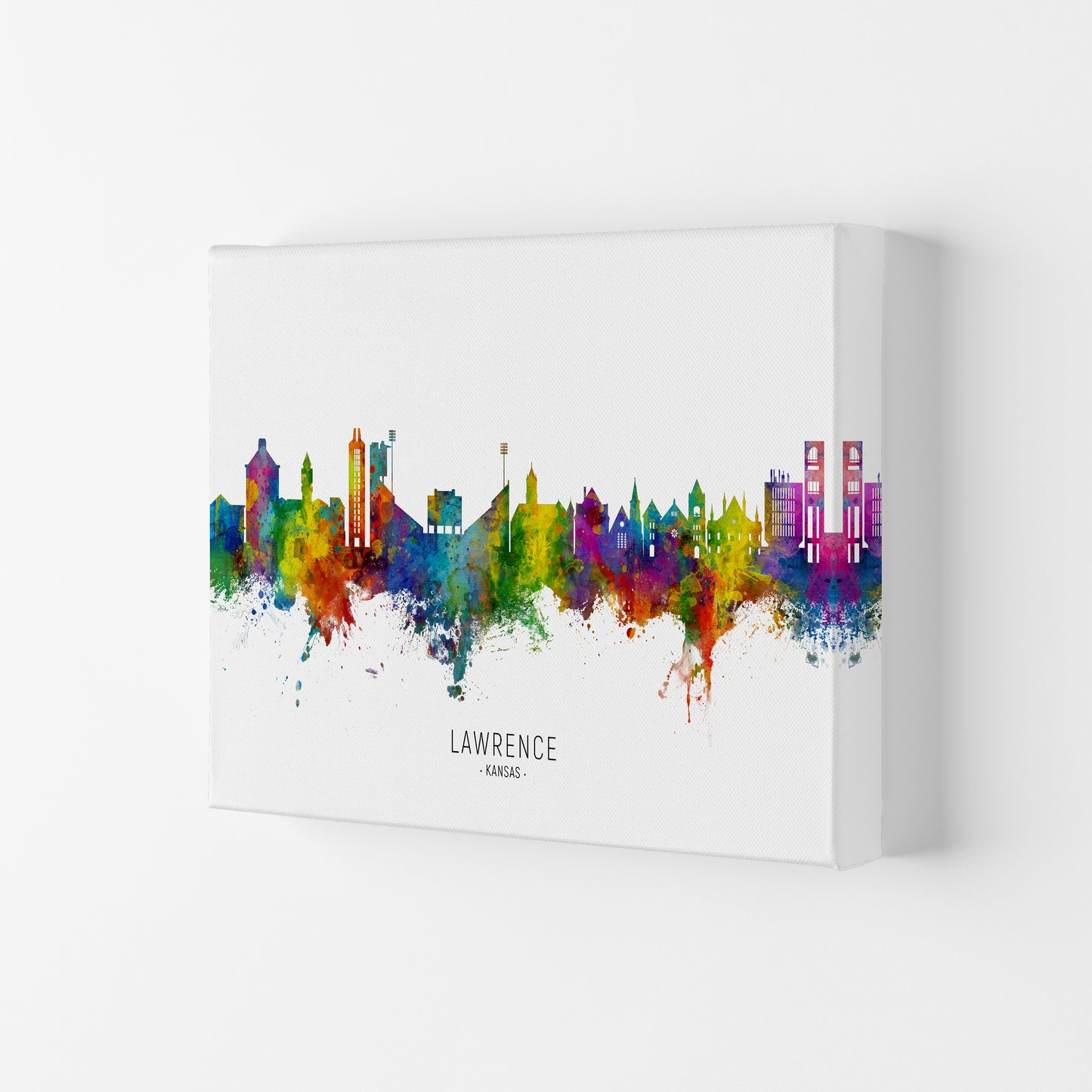 Lawrence Kansas Skyline Art Print by Michael Tompsett Canvas
