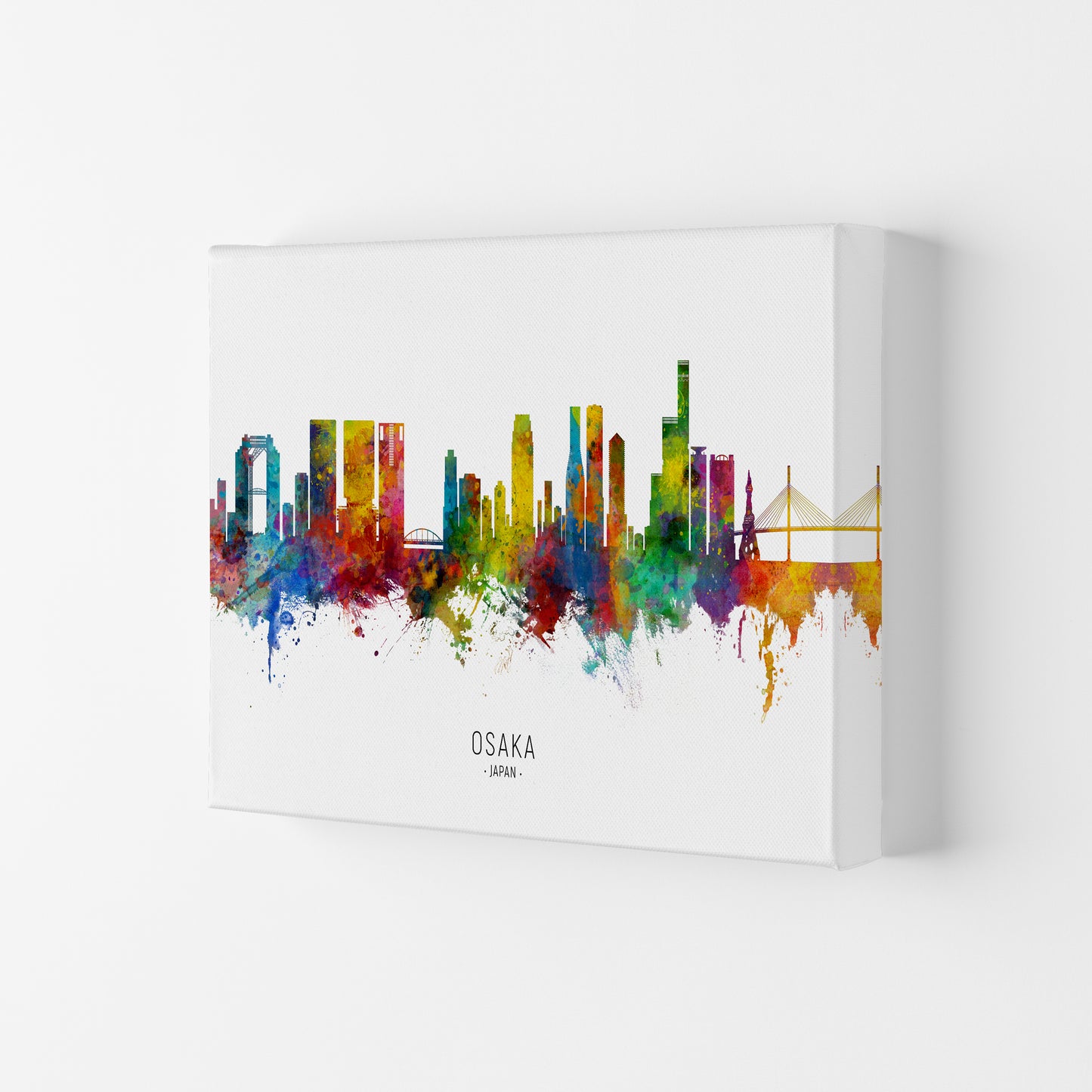 Osaka Japan Skyline Art Print by Michael Tompsett Canvas