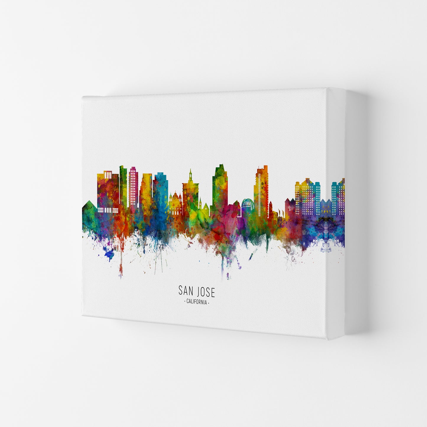 San Jose California Skyline Art Print by Michael Tompsett Canvas