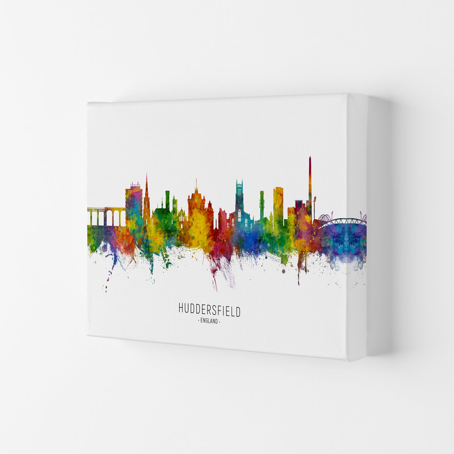 Huddersfield England Skyline Art Print by Michael Tompsett Canvas