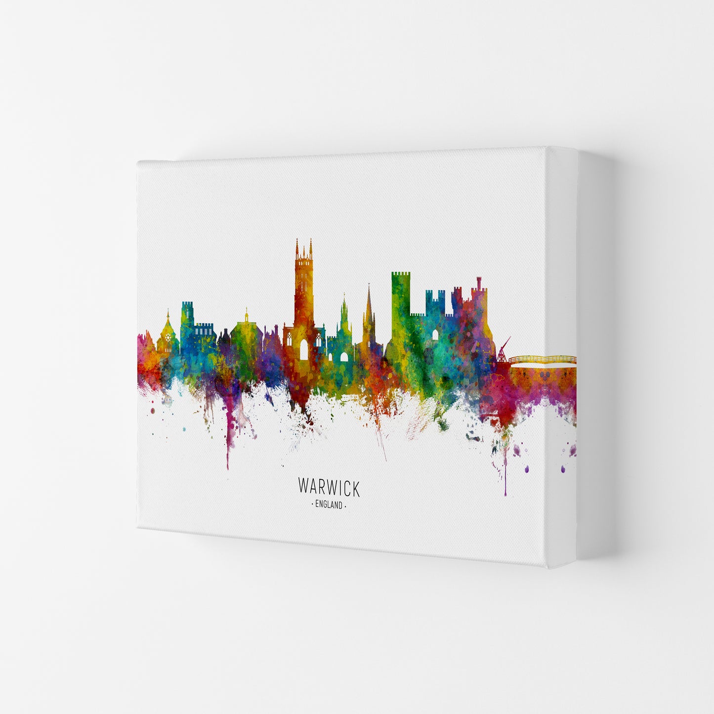 Warwick England Skyline Art Print by Michael Tompsett Canvas