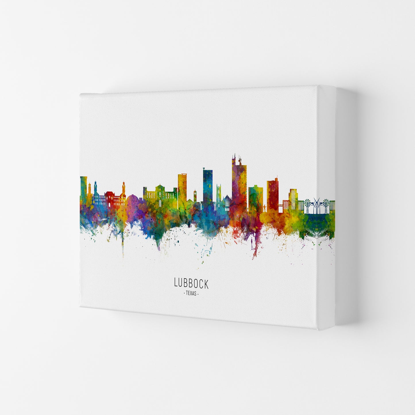 Lubbock Texas Skyline Art Print by Michael Tompsett Canvas