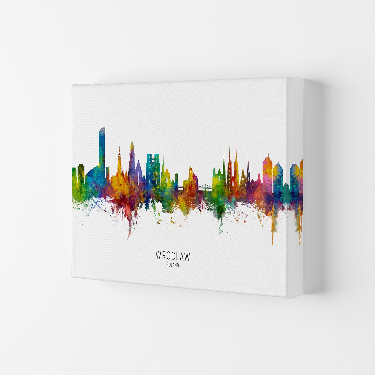 Wroclaw Poland Skyline Art Print by Michael Tompsett Canvas