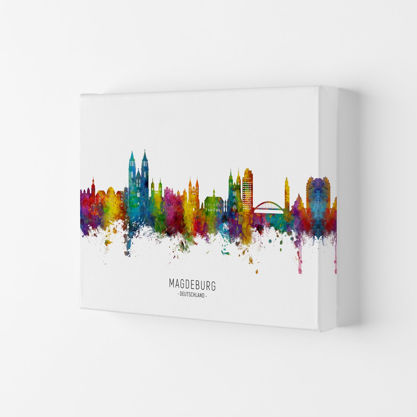 Magdeburg Deutschland Skyline Art Print by Michael Tompsett Canvas