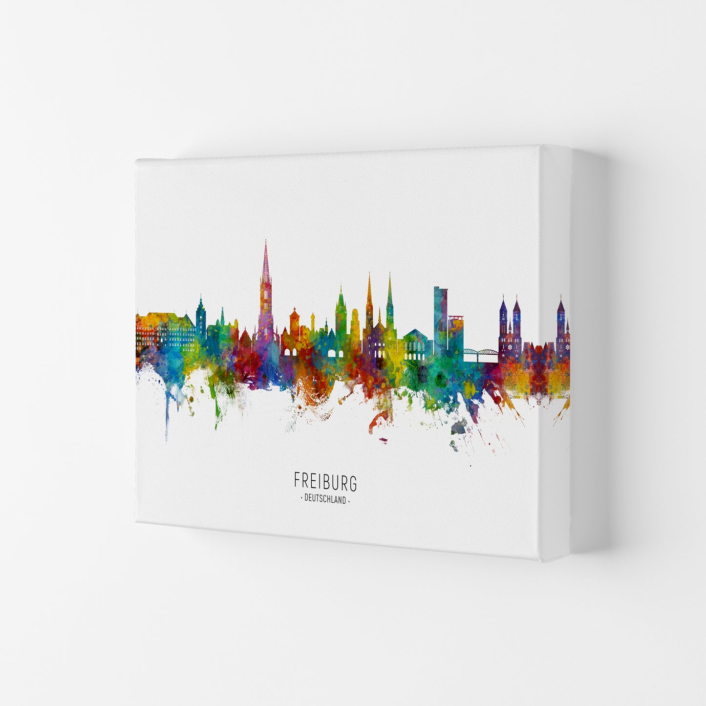Freiburg Deutschland Skyline Art Print by Michael Tompsett Canvas