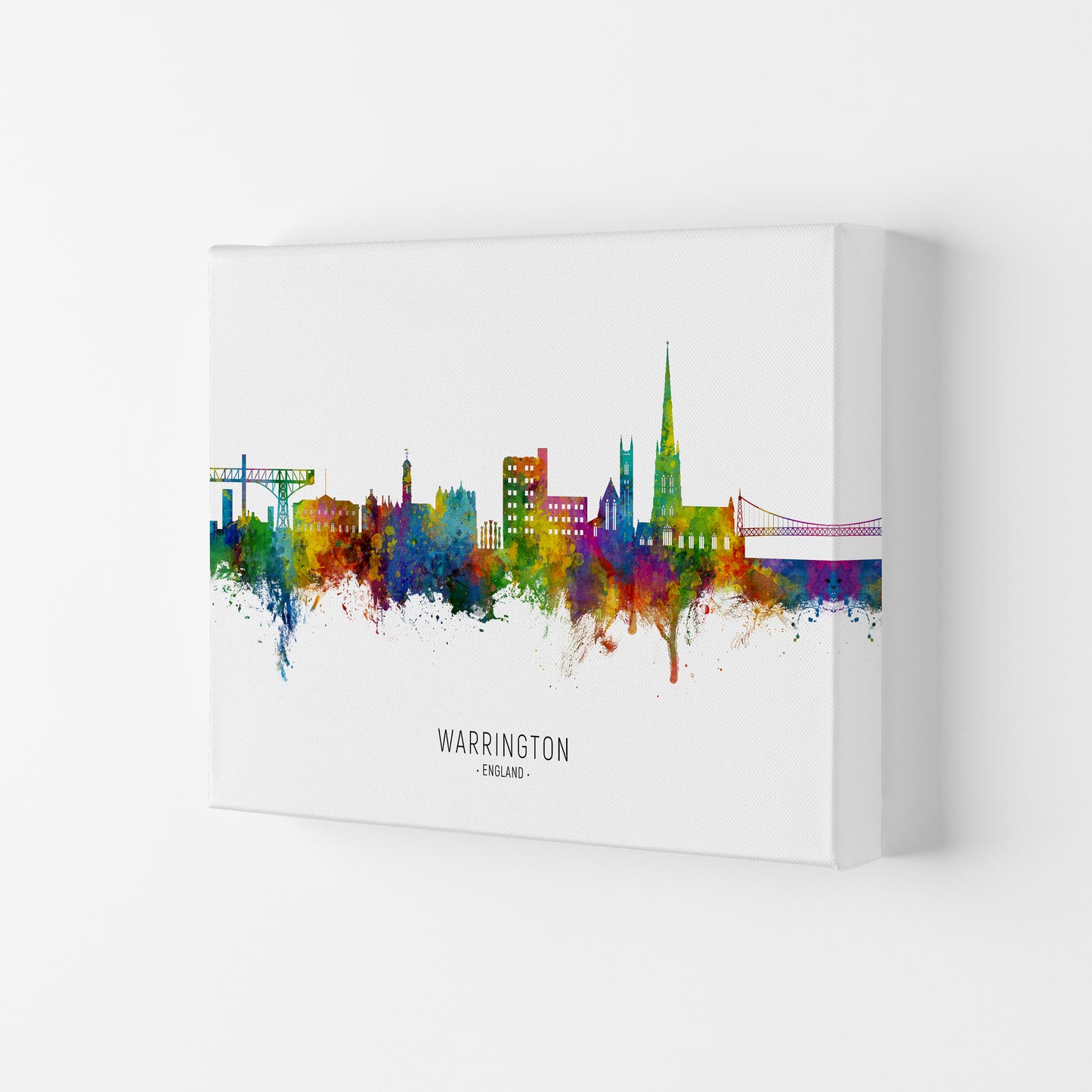 Warrington England Skyline Art Print by Michael Tompsett Canvas
