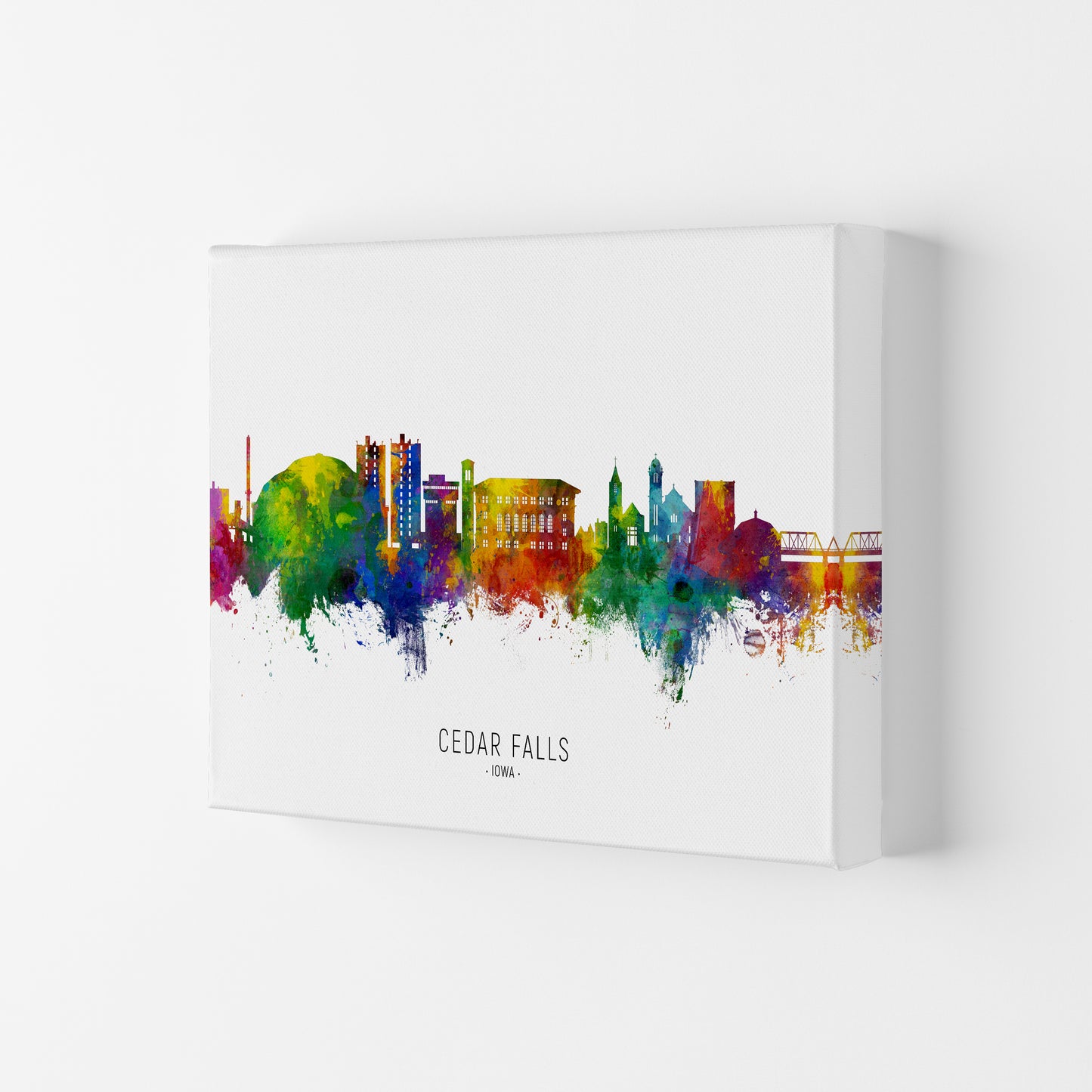 Cedar Falls Iowa Skyline Art Print by Michael Tompsett Canvas