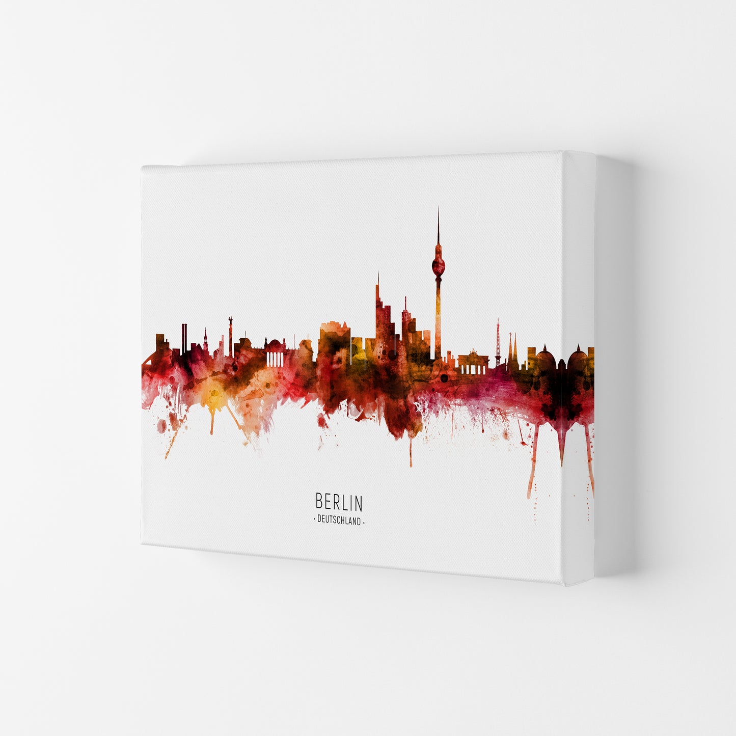 Berlin Deutschland Skyline Red City Name by Michael Tompsett Canvas