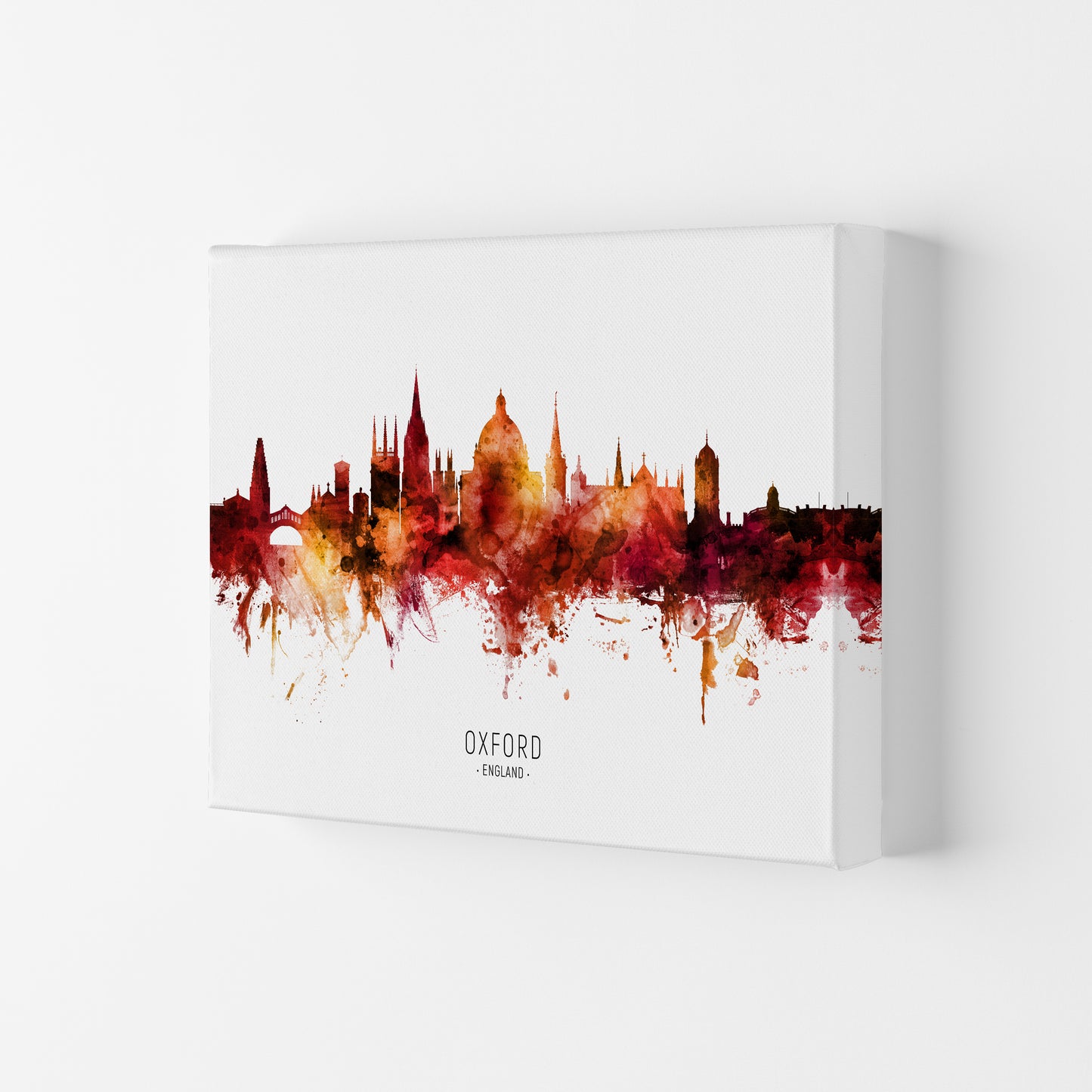 Oxford England Skyline Red City Name by Michael Tompsett Canvas
