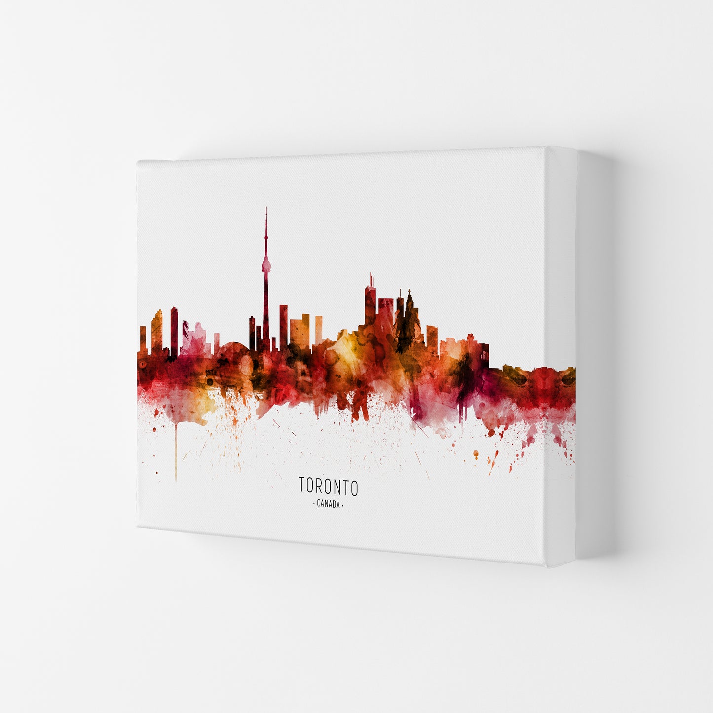 Toronto Canada Skyline Red City Name by Michael Tompsett Canvas
