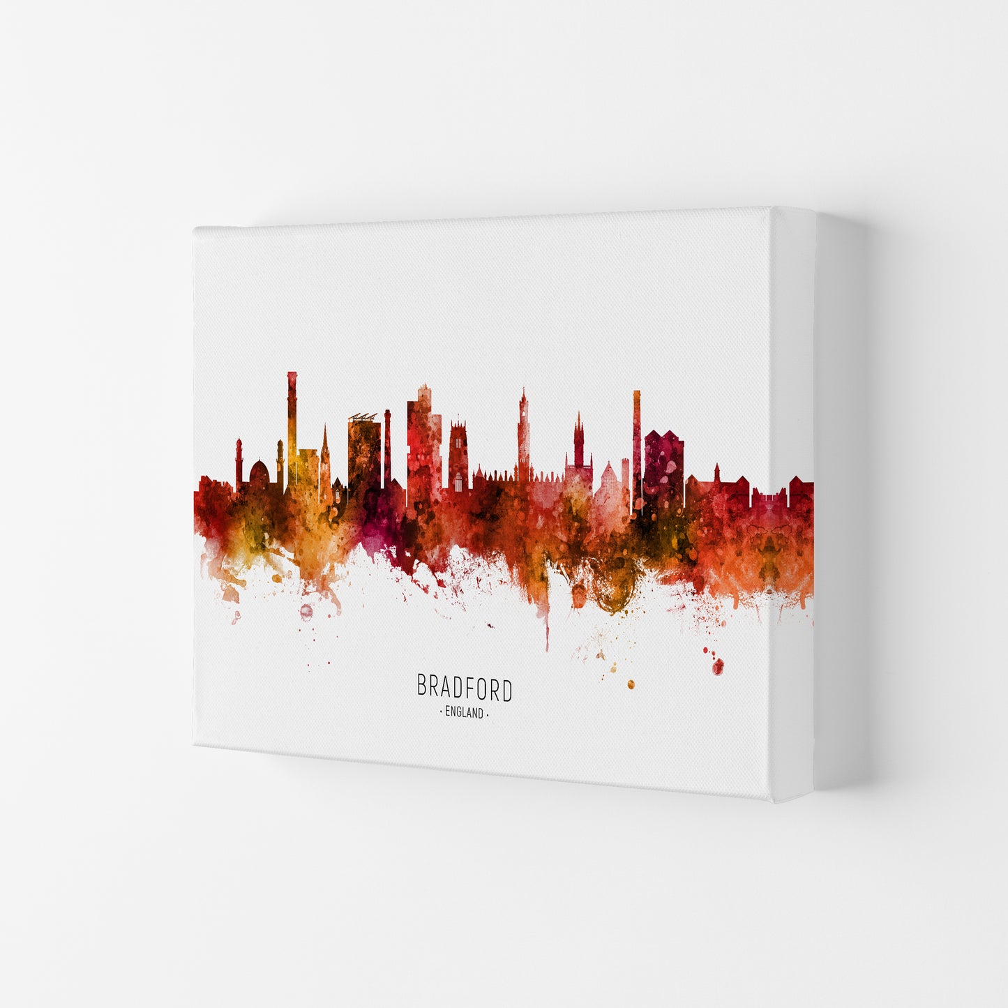 Bradford England Skyline Red City Name by Michael Tompsett Canvas