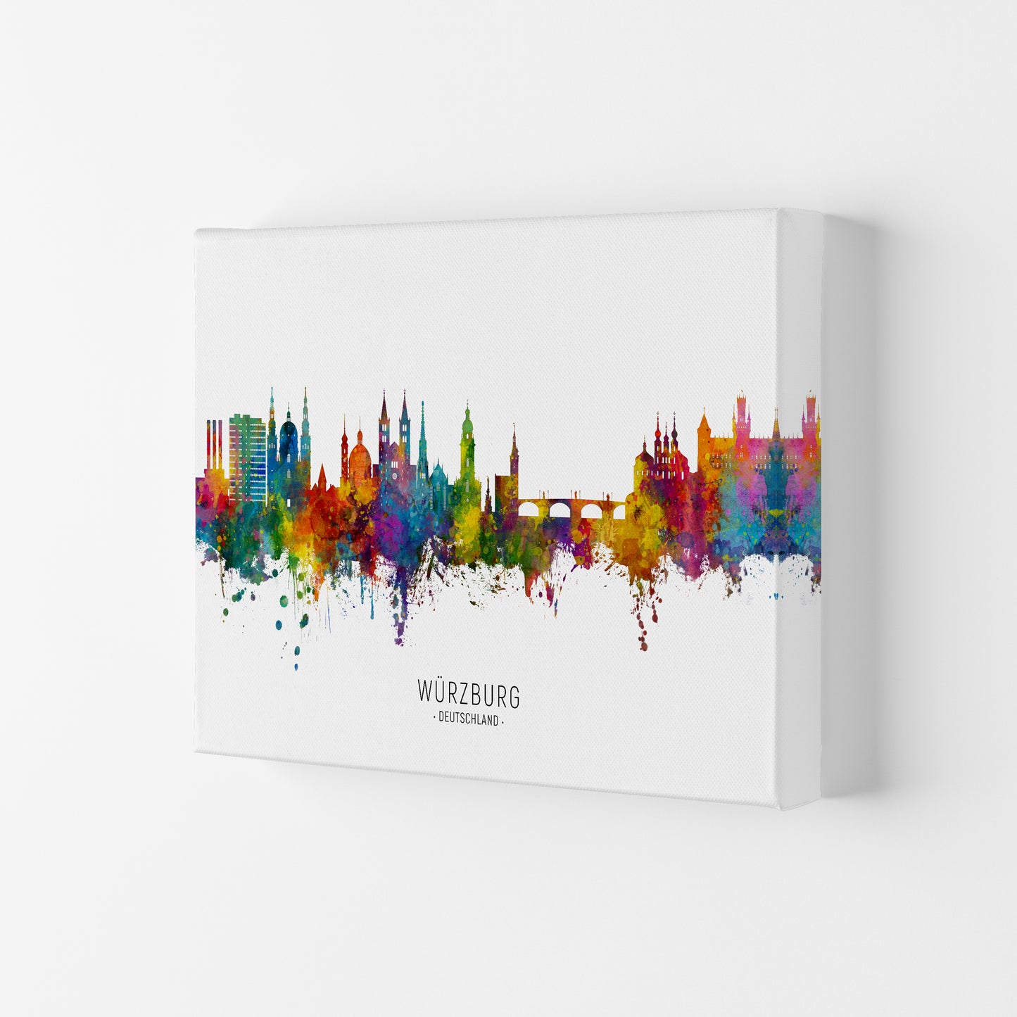 Wurzburg Deutschland Skyline Art Print by Michael Tompsett Canvas