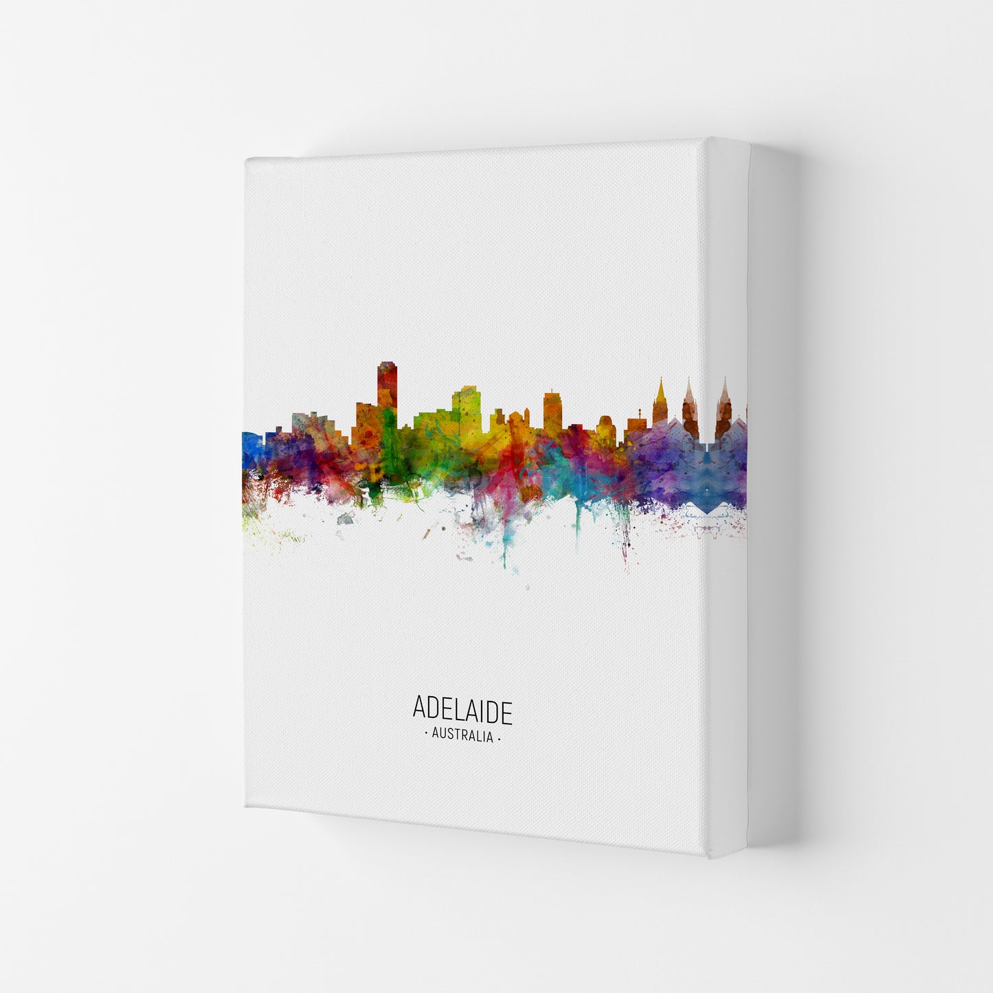 Adelaide Australia Skyline Portrait Art Print by Michael Tompsett Canvas