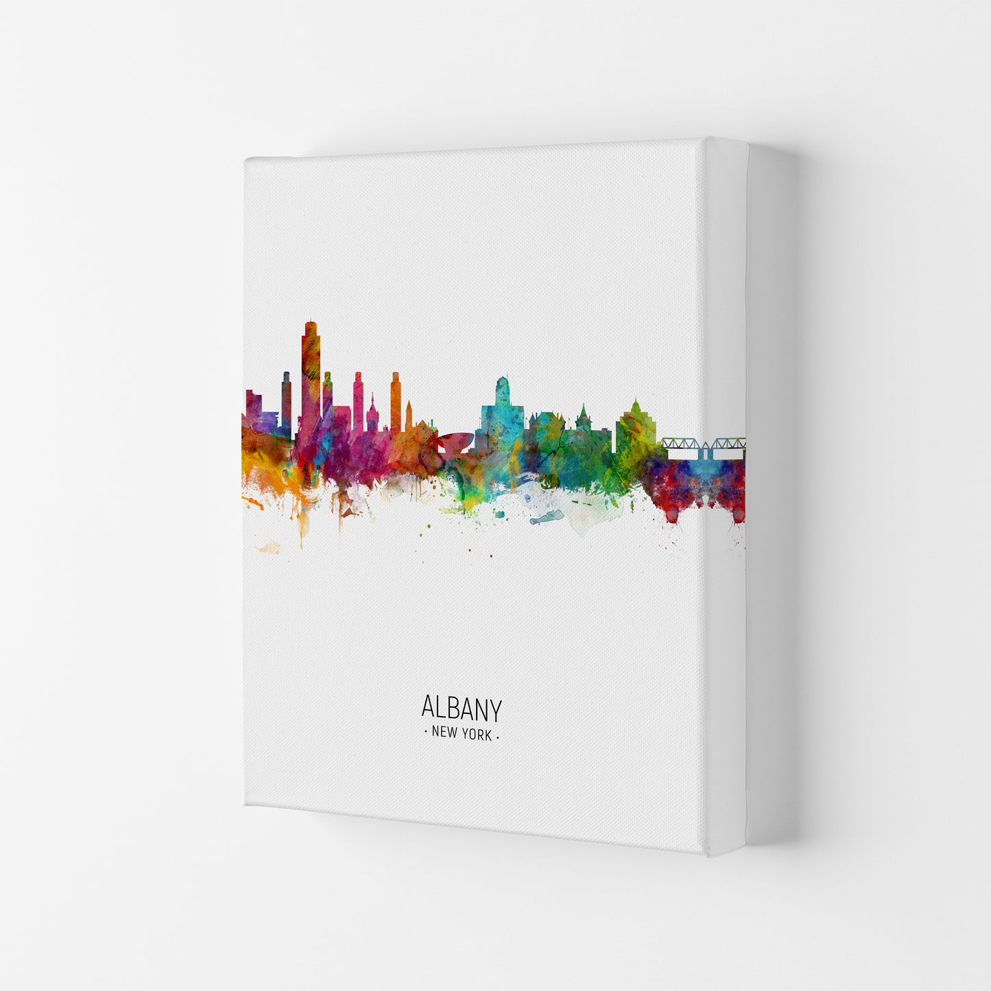 Albany New York Skyline Portrait Art Print by Michael Tompsett Canvas
