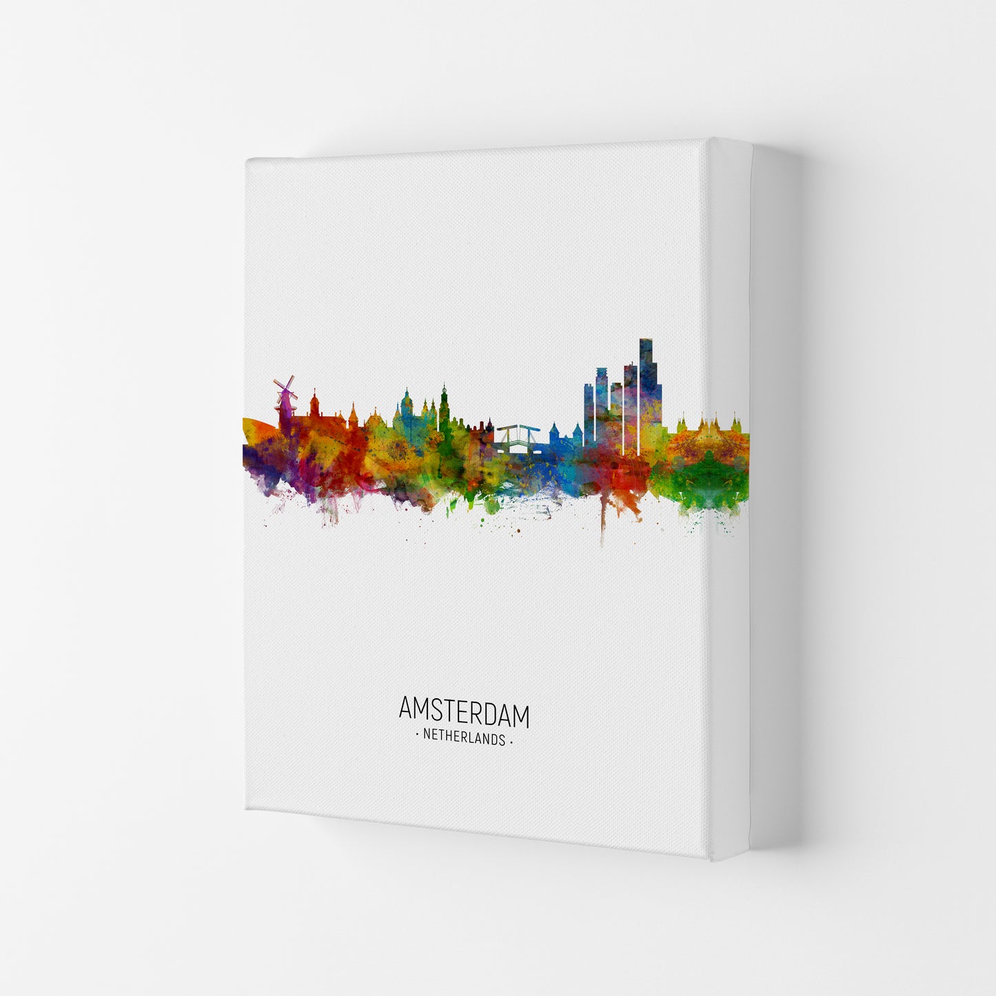Amsterdam Netherlands Skyline Portrait Art Print by Michael Tompsett Canvas