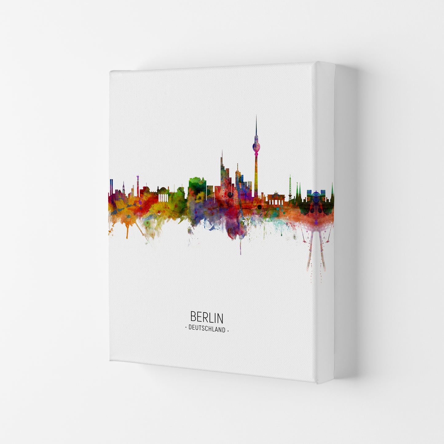 Berlin Germany Skyline Portrait Art Print by Michael Tompsett Canvas