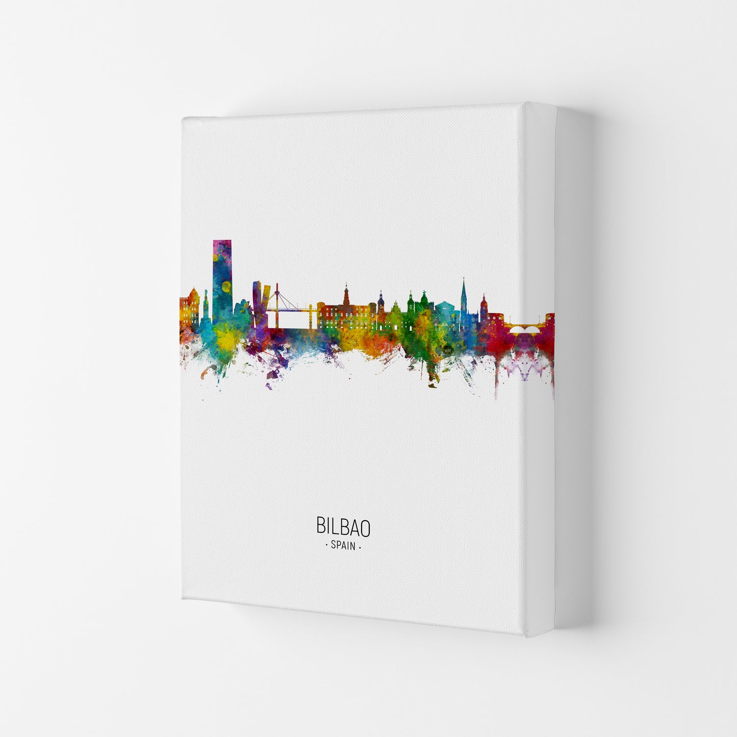 Bilbao Spain Skyline Portrait Art Print by Michael Tompsett Canvas
