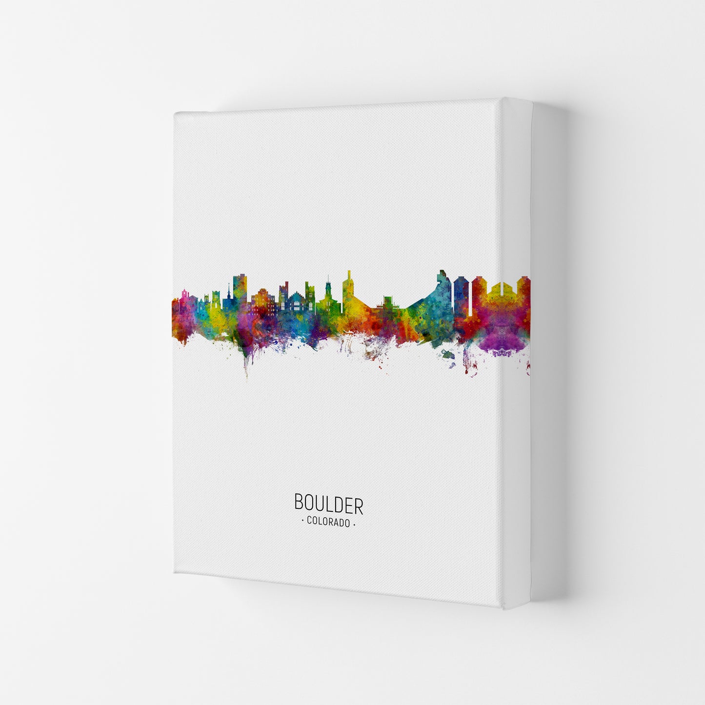 Boulder Colorado Skyline Portrait Art Print by Michael Tompsett Canvas