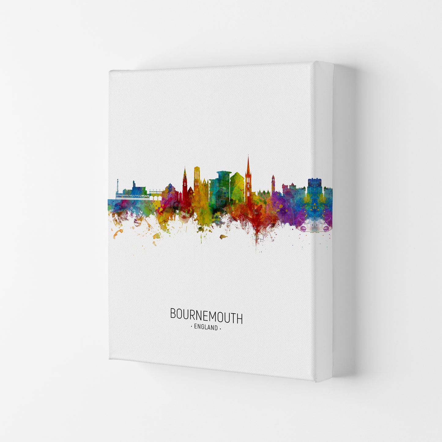 Bournemouth England Skyline Portrait Art Print by Michael Tompsett Canvas