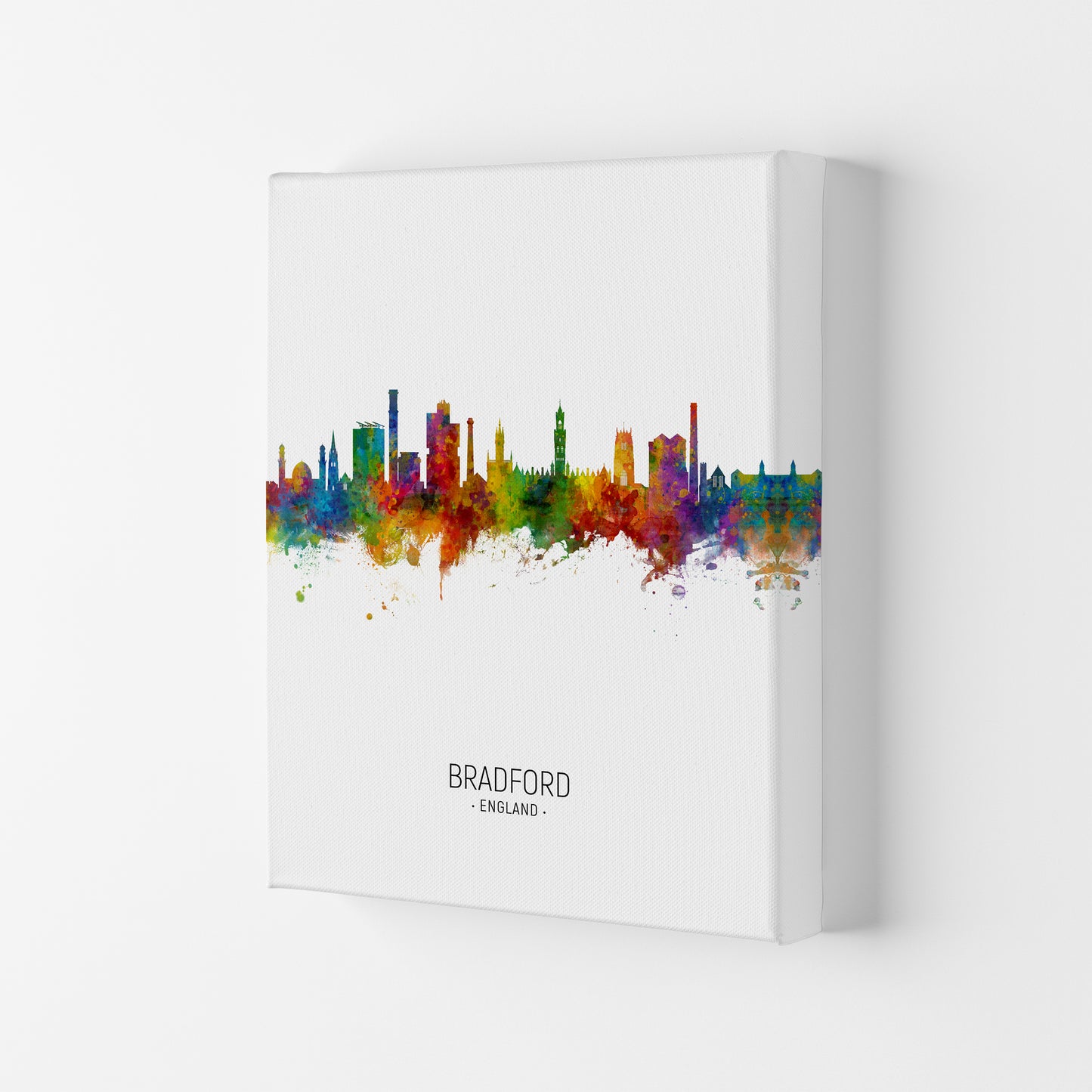 Bradford England Skyline Portrait Art Print by Michael Tompsett Canvas