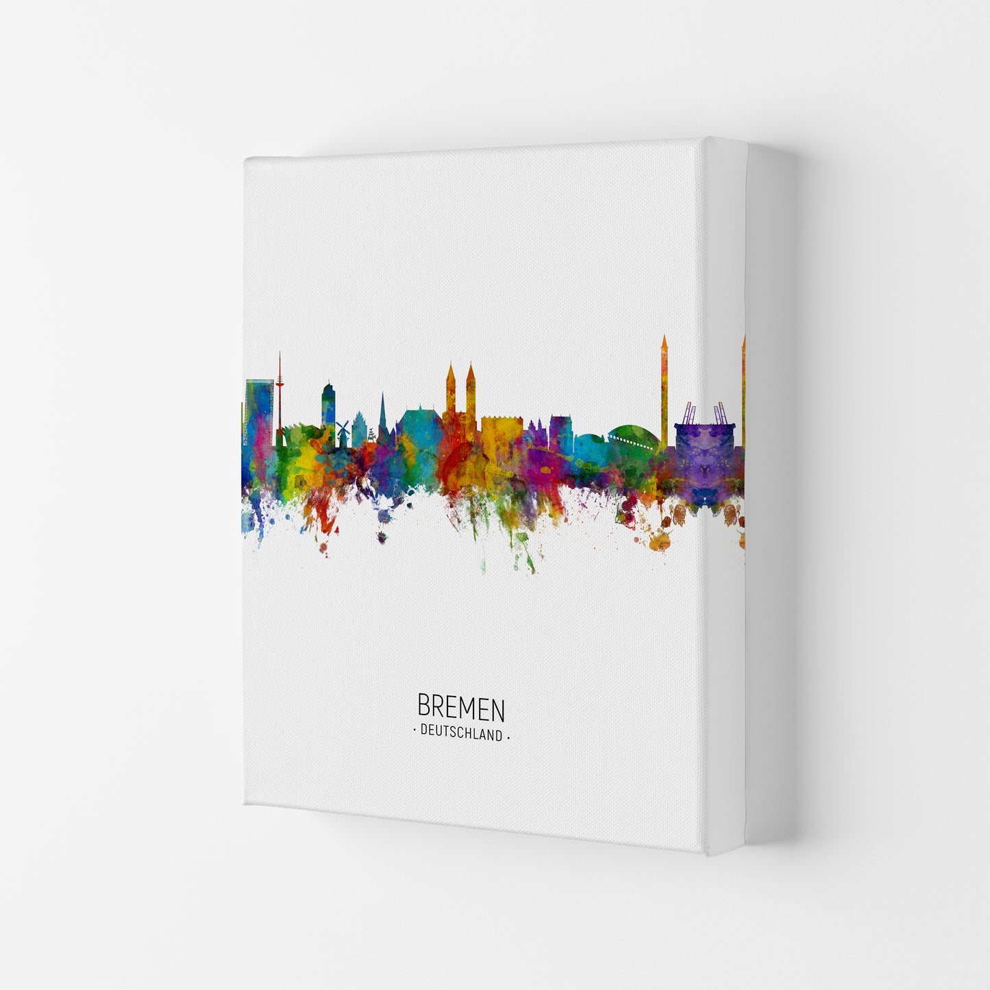Bremen Germany Skyline Portrait Art Print by Michael Tompsett Canvas