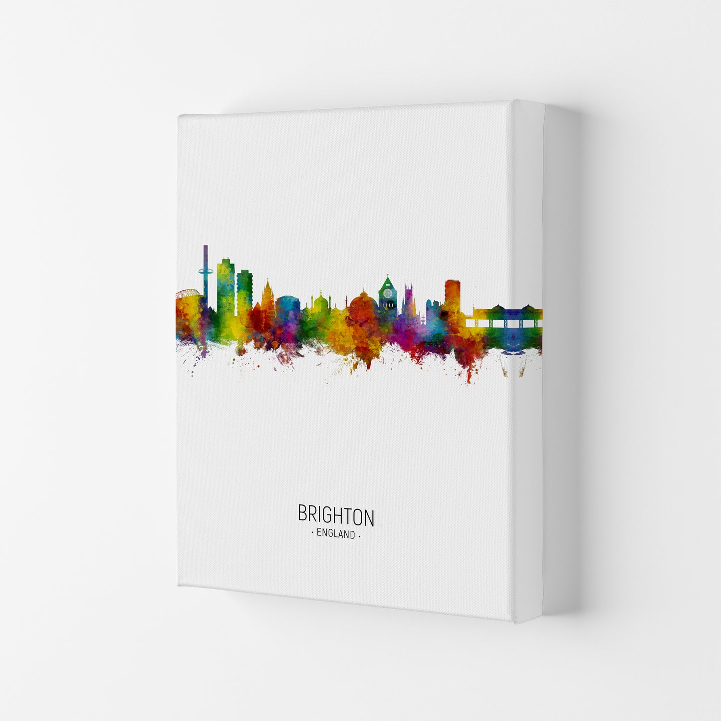 Brighton England Skyline Portrait Art Print by Michael Tompsett Canvas