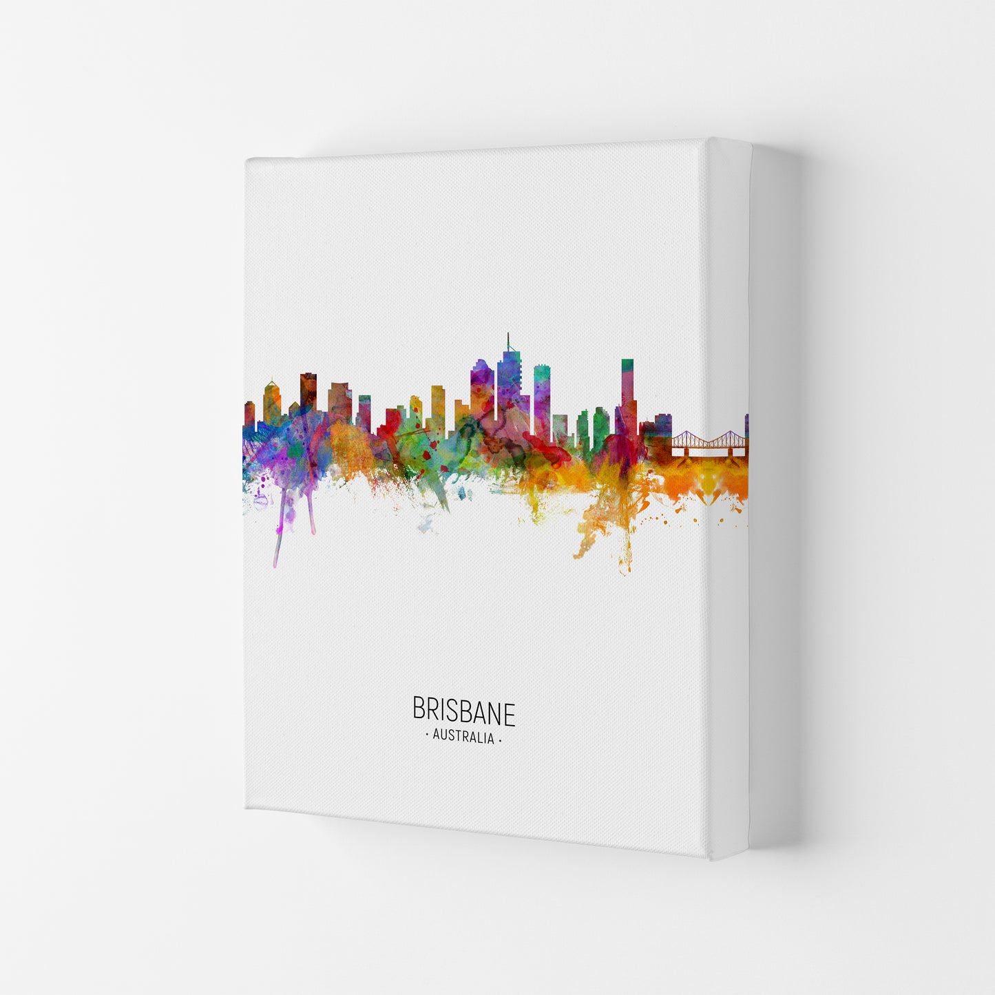 Brisbane Australia Skyline Portrait Art Print by Michael Tompsett Canvas