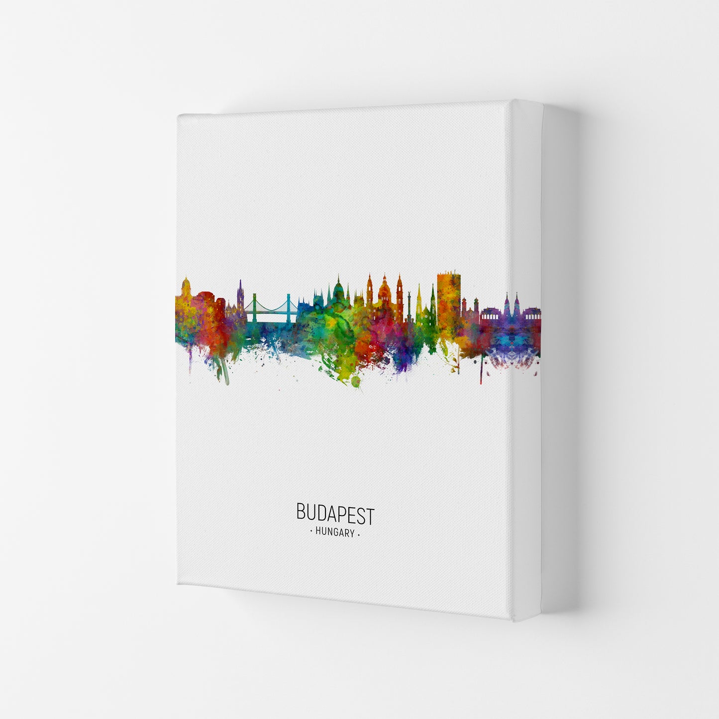 Budapest Hungary Skyline Portrait Art Print by Michael Tompsett Canvas