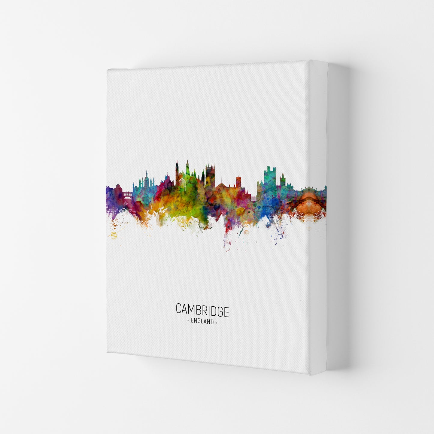 Cambridge England Skyline Portrait Art Print by Michael Tompsett Canvas