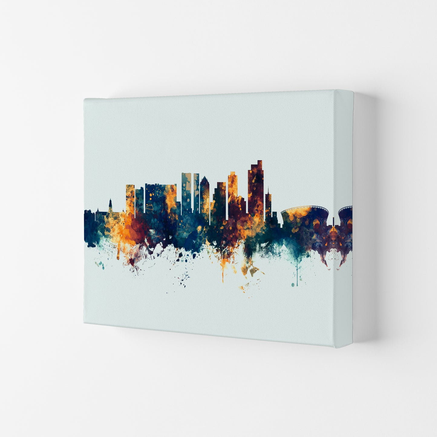 Cape Town South Africa Skyline Blue Orange Art Print by Michael Tompsett Canvas