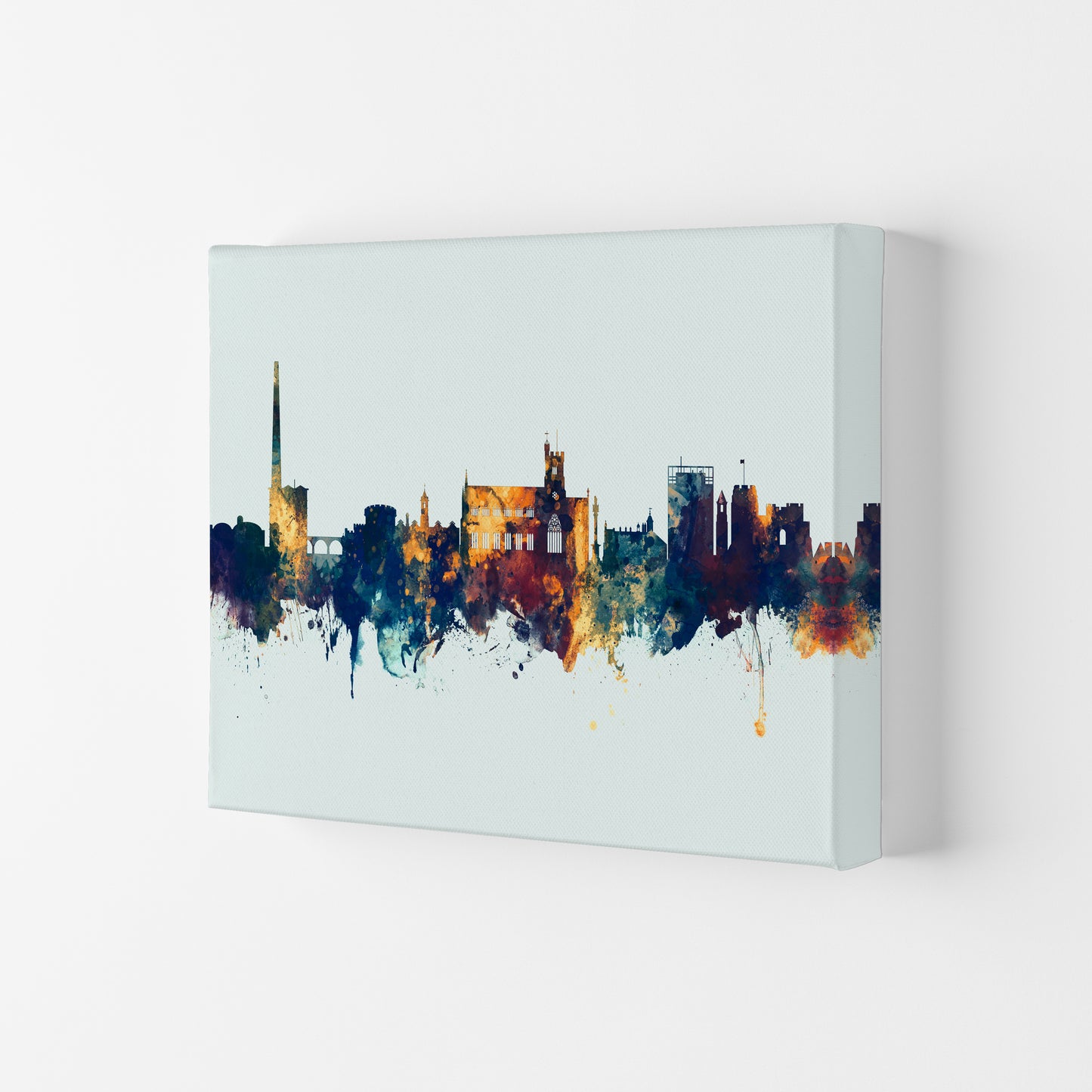Carlisle England Skyline Blue Orange Art Print by Michael Tompsett Canvas