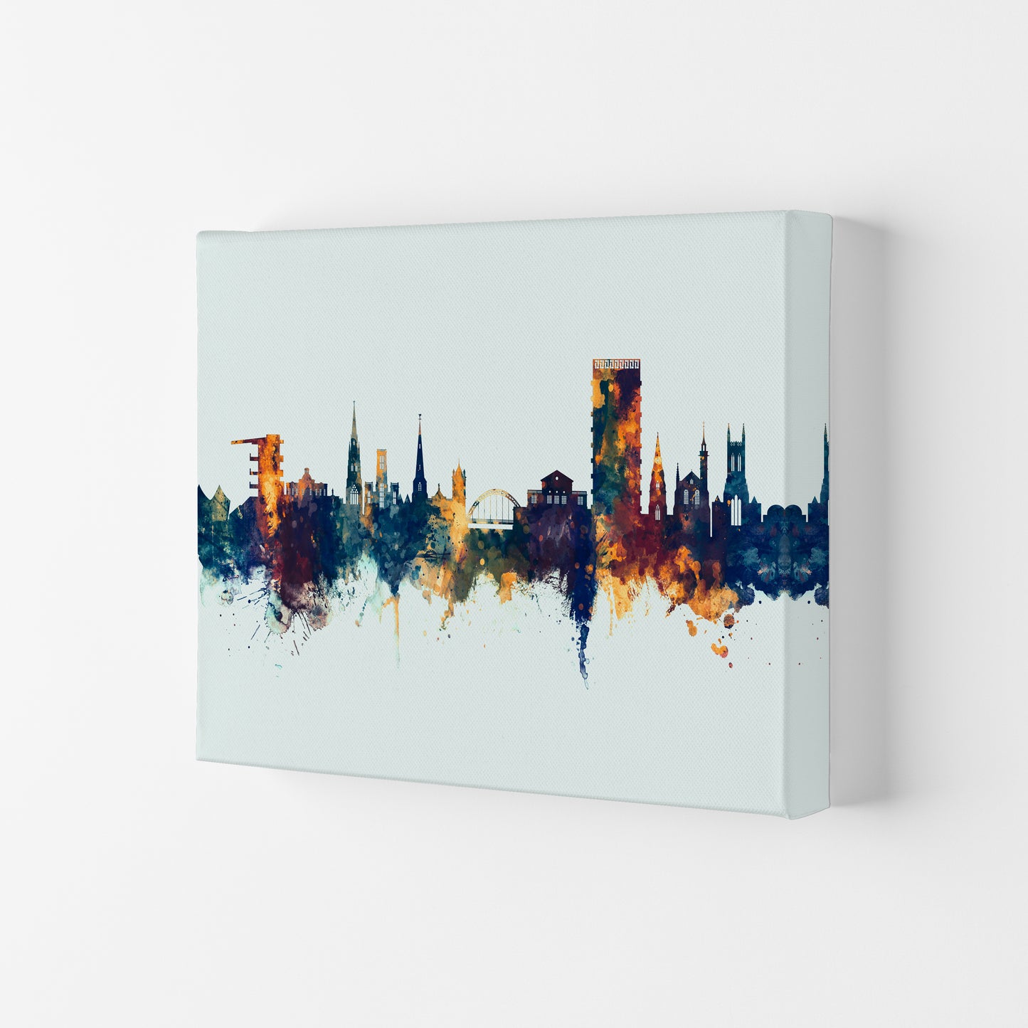 Cheltenham England Skyline Blue Orange Art Print by Michael Tompsett Canvas