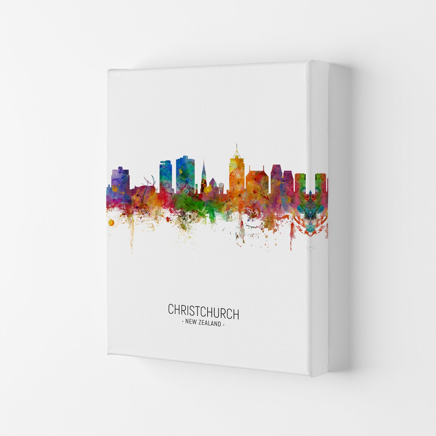 Christchurch New Zealand Skyline Portrait Art Print by Michael Tompsett Canvas