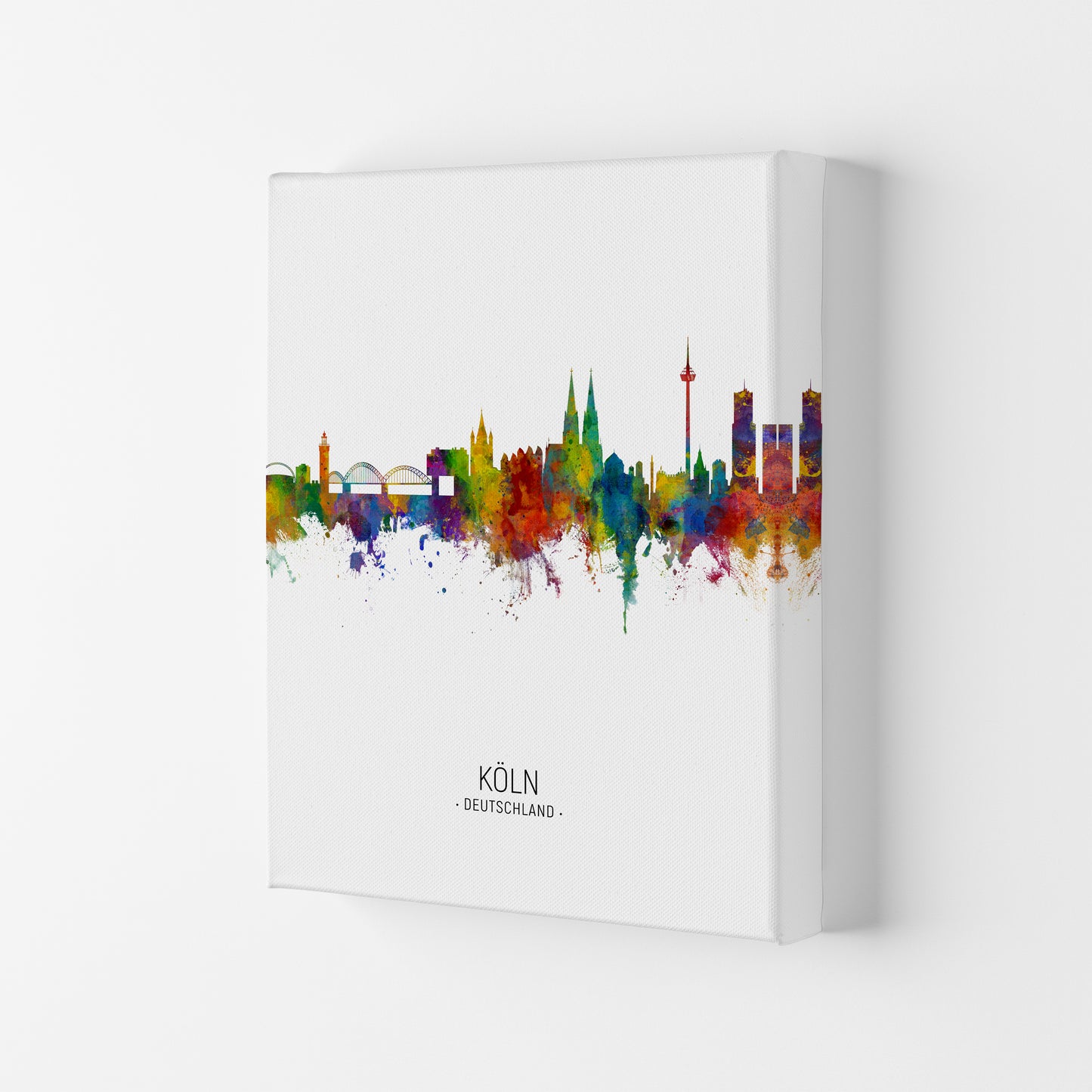 Cologne Germany Skyline Portrait Art Print by Michael Tompsett Canvas