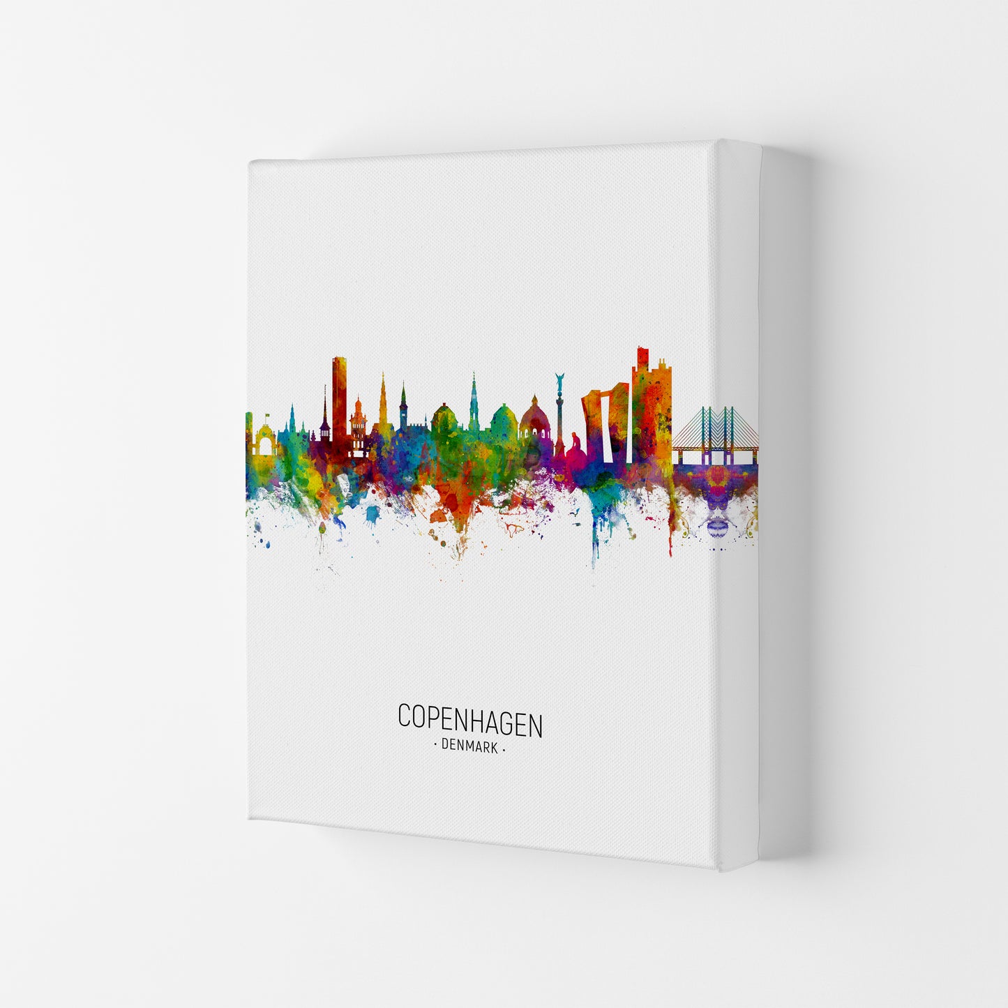 Copenhagen Denmark Skyline Portrait Art Print by Michael Tompsett Canvas