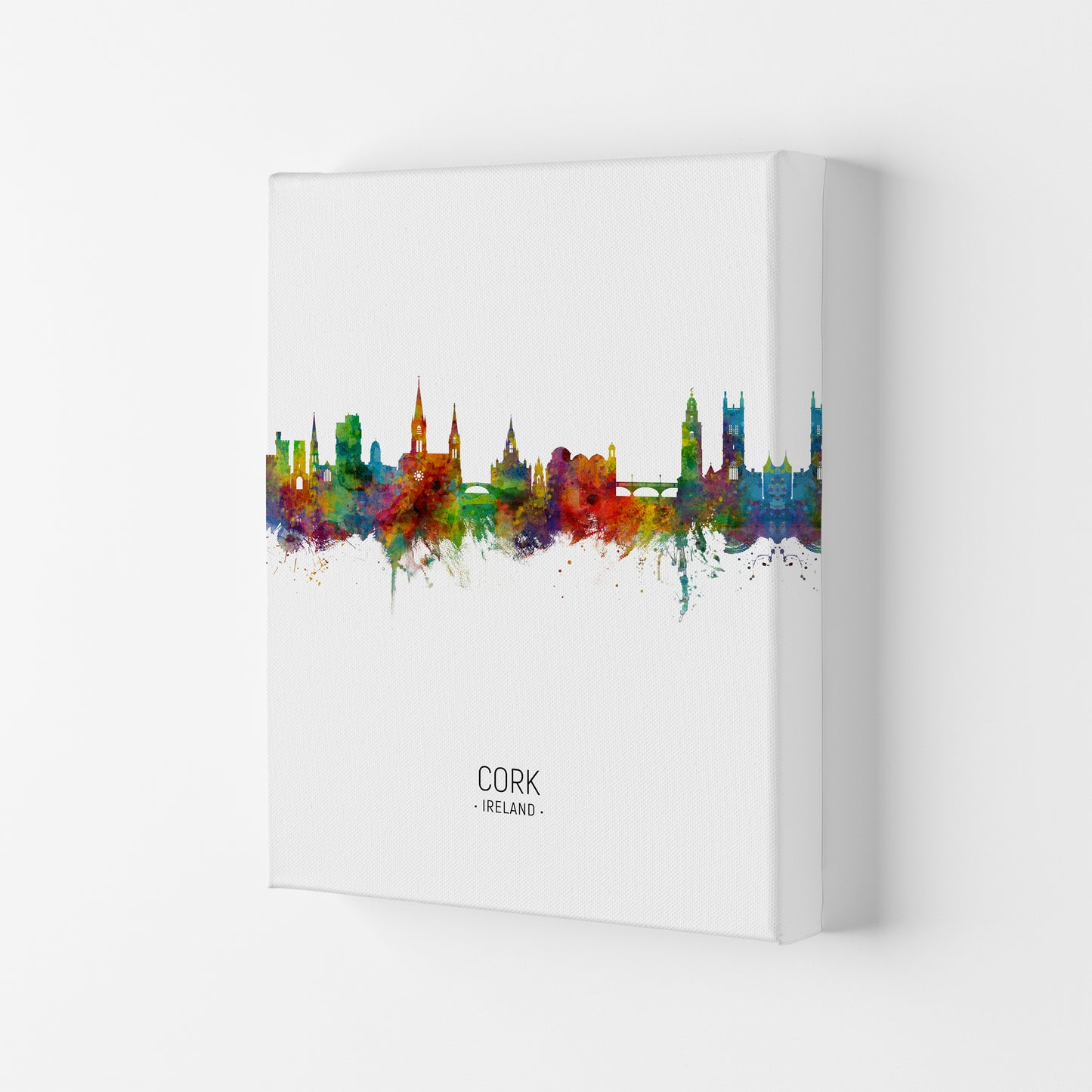 Cork Ireland Skyline Portrait Art Print by Michael Tompsett Canvas
