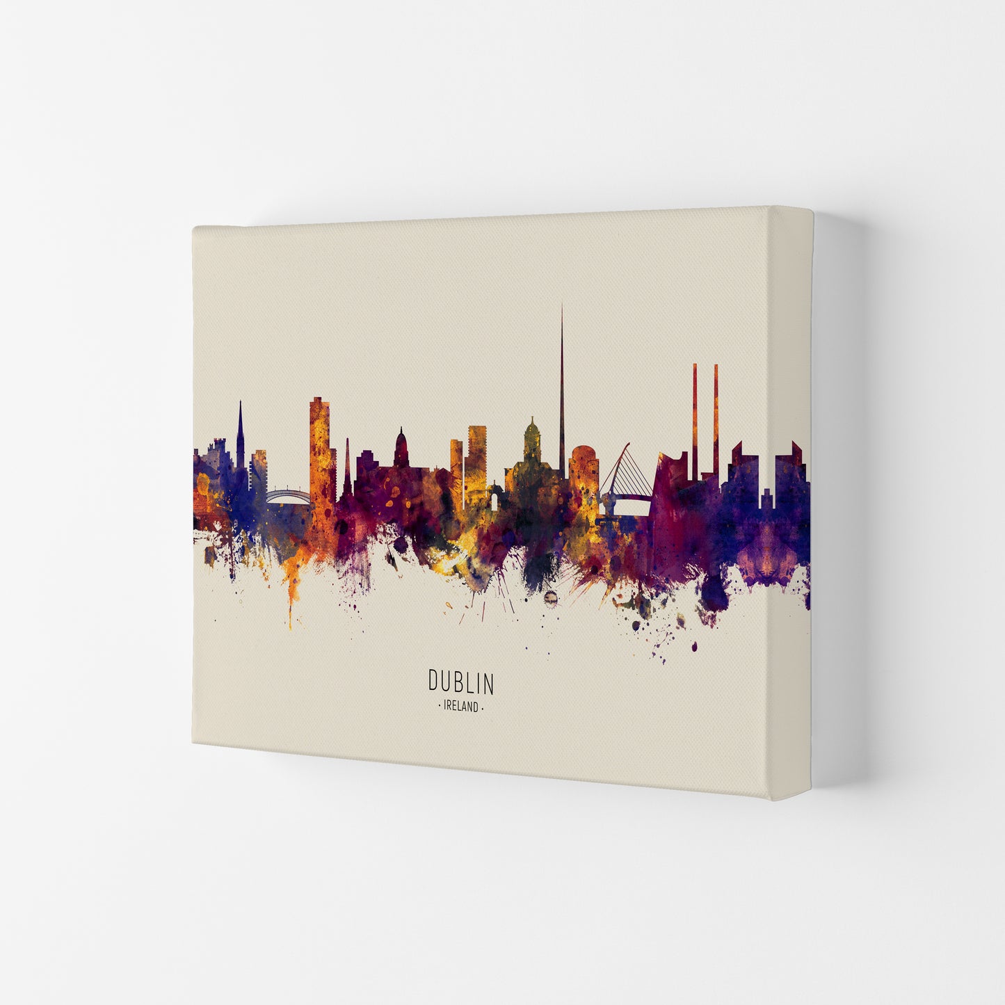 Dublin Ireland Skyline Autumn City Name Art Print by Michael Tompsett Canvas