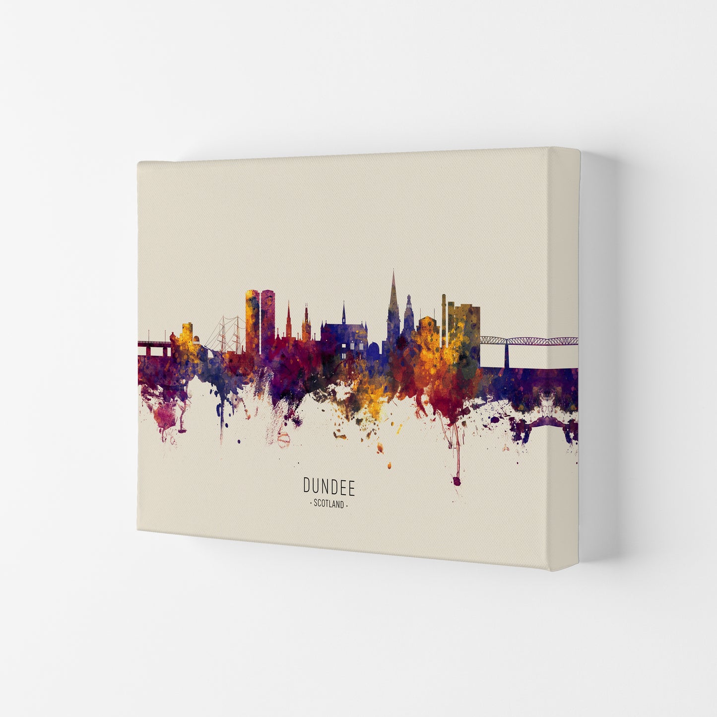 Dundee Scotland Skyline Autumn City Name Art Print by Michael Tompsett Canvas