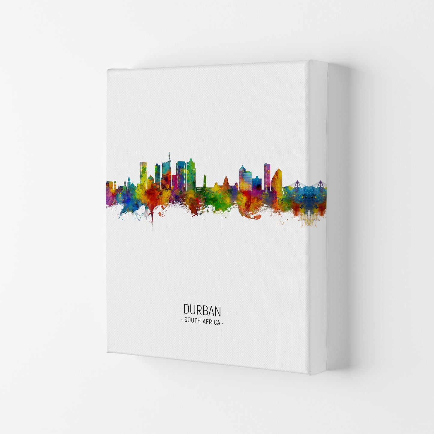 Durban South Africa Skyline Portrait Art Print by Michael Tompsett Canvas