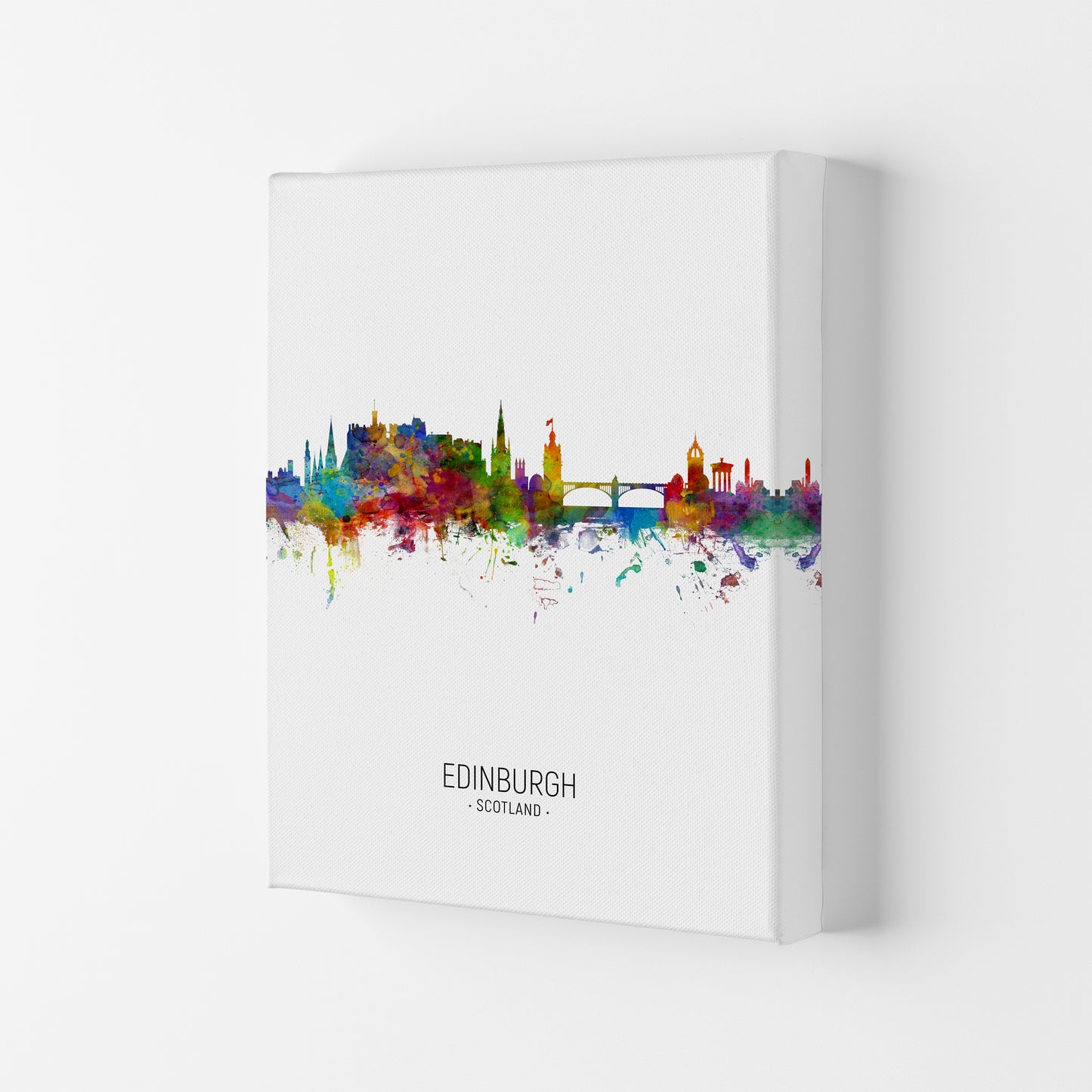 Edinburgh Scotland Skyline Portrait Art Print by Michael Tompsett Canvas