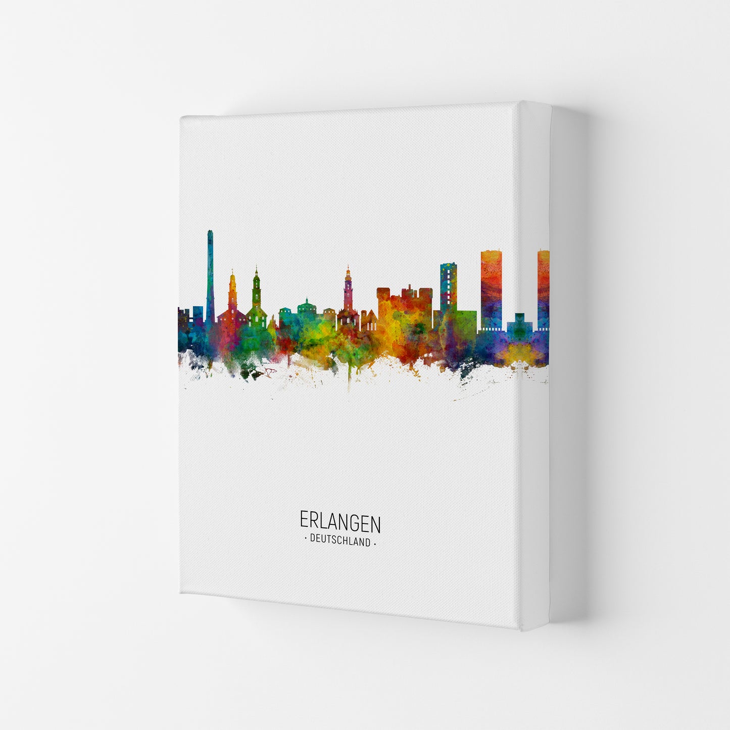 Erlangen Germany Skyline Portrait Art Print by Michael Tompsett Canvas