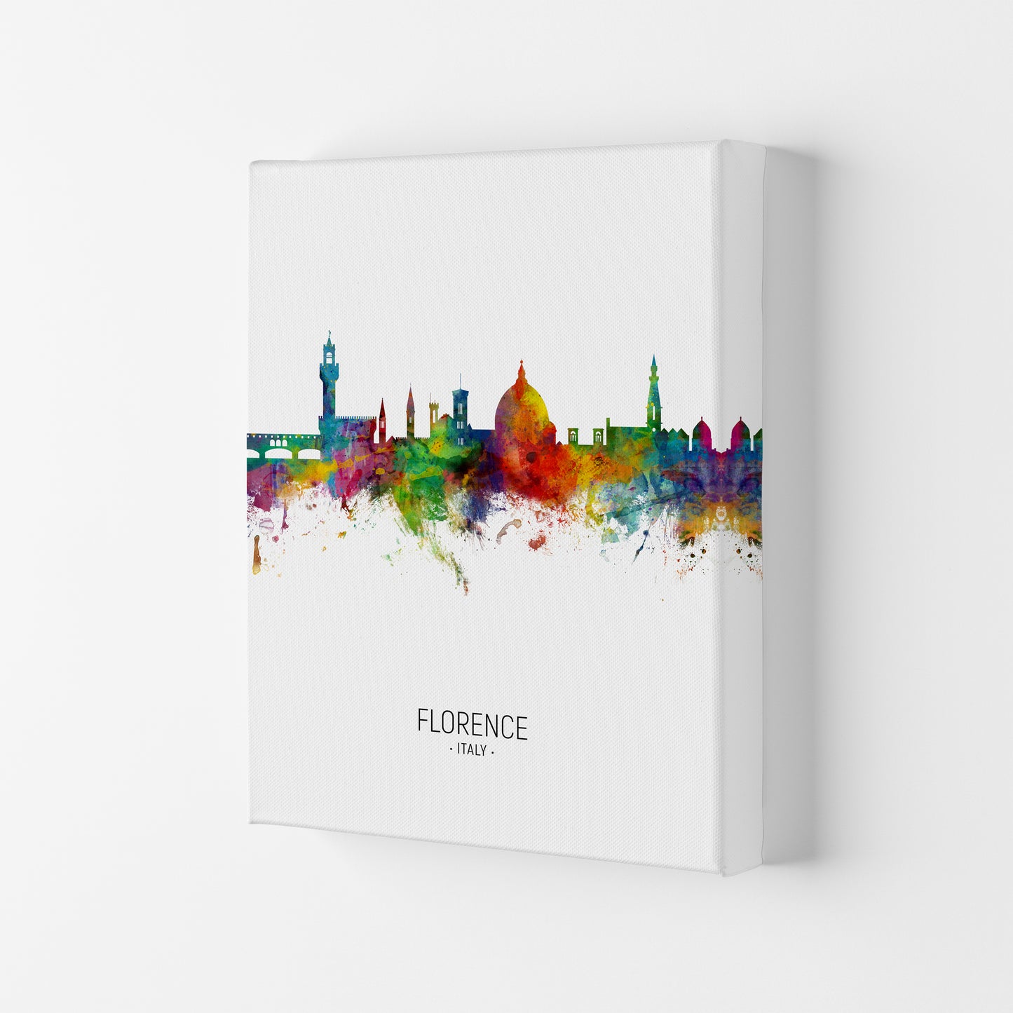 Florence Italy Skyline Portrait Art Print by Michael Tompsett Canvas