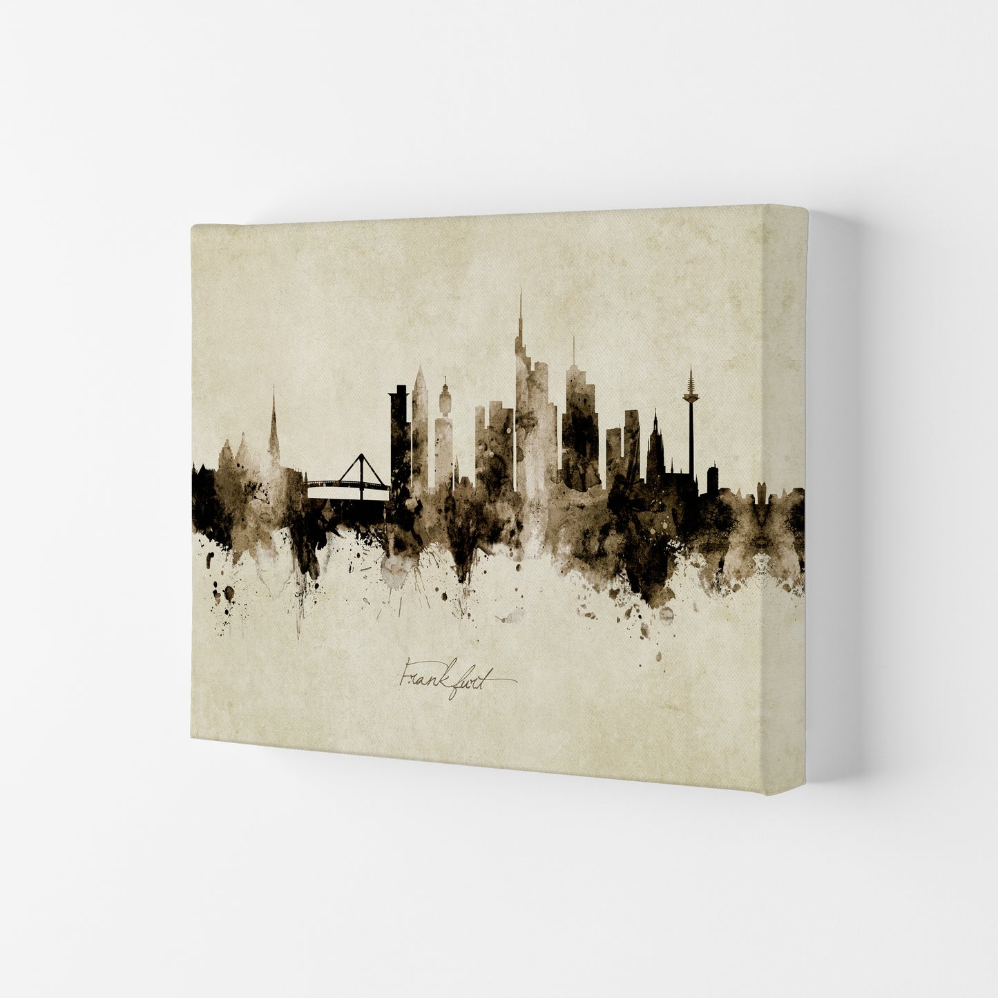 Frankfurt Germany Skyline Vintage Art Print by Michael Tompsett Canvas