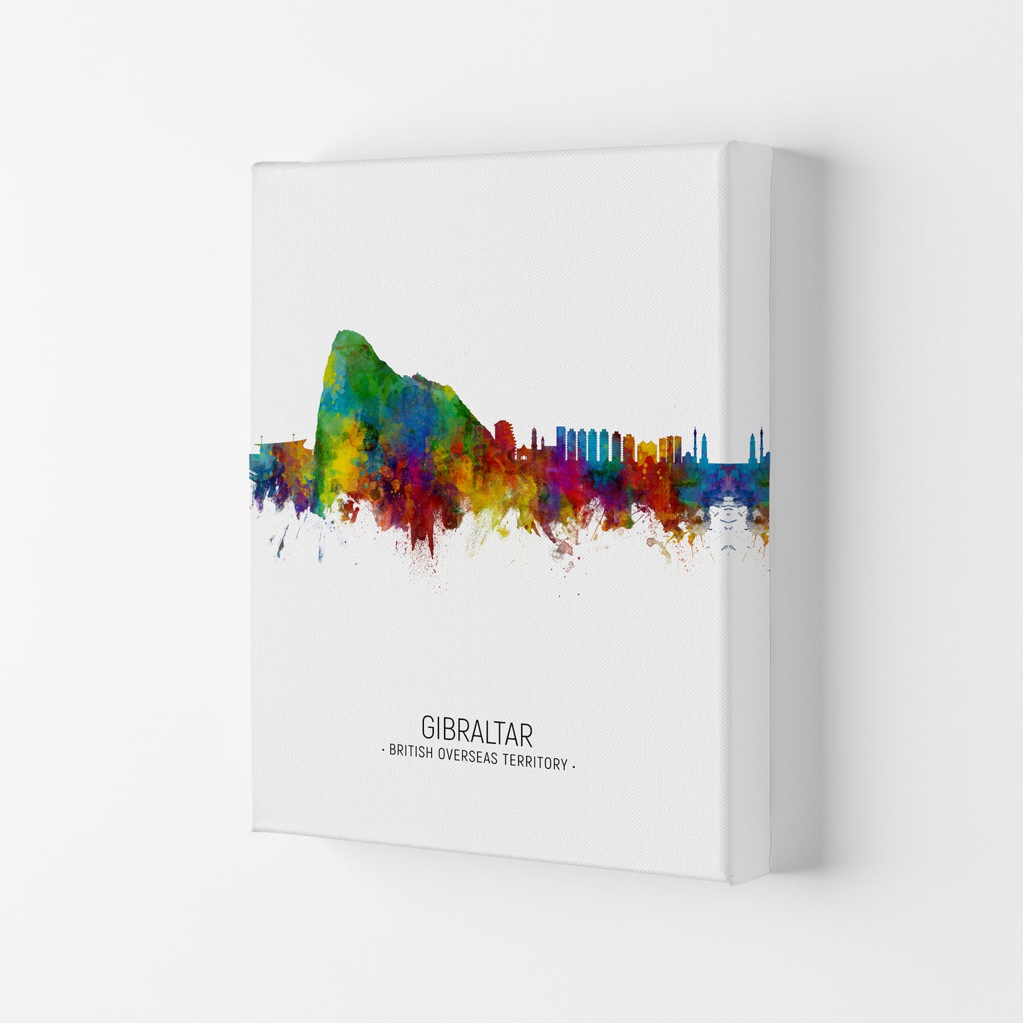 Gibraltar Skyline Portrait Art Print by Michael Tompsett Canvas