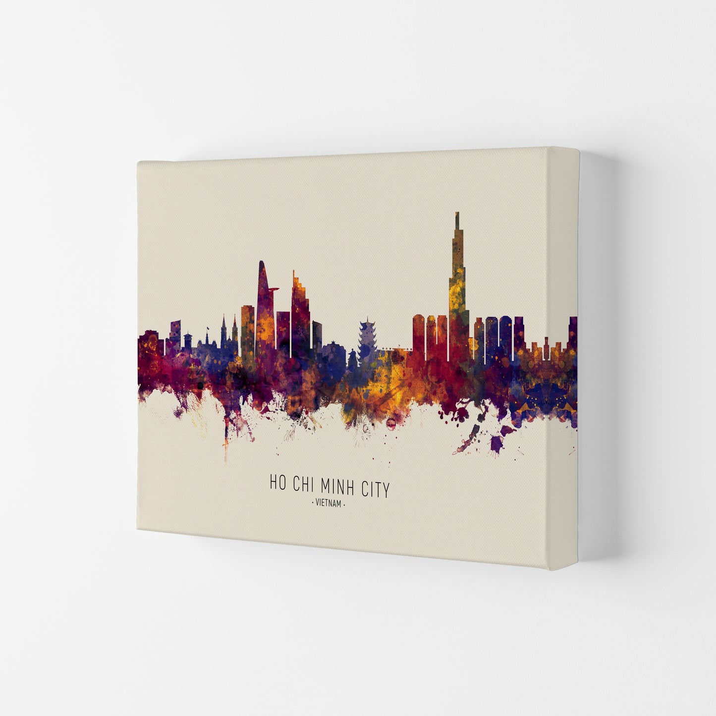 Ho Chi Minh City Vietnam Skyline Autumn City Name Art Print by Michael Tompsett Canvas