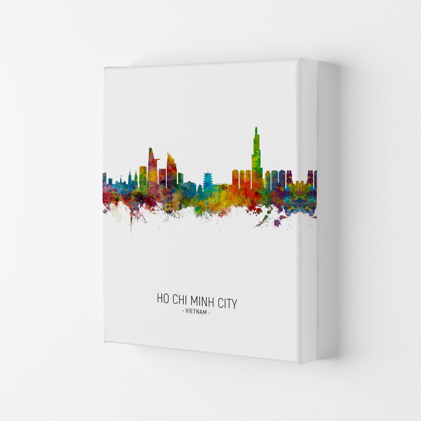 Ho Chi Minh City Vietnam Skyline Portrait Art Print by Michael Tompsett Canvas