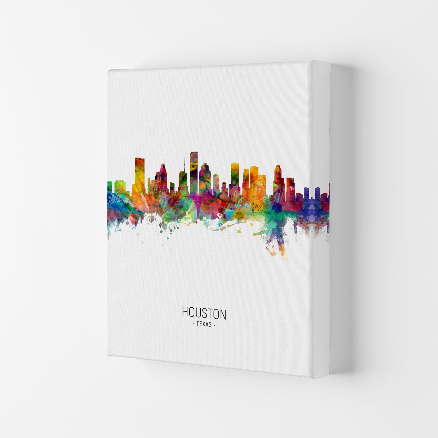Houston Texas Skyline Portrait Art Print by Michael Tompsett Canvas