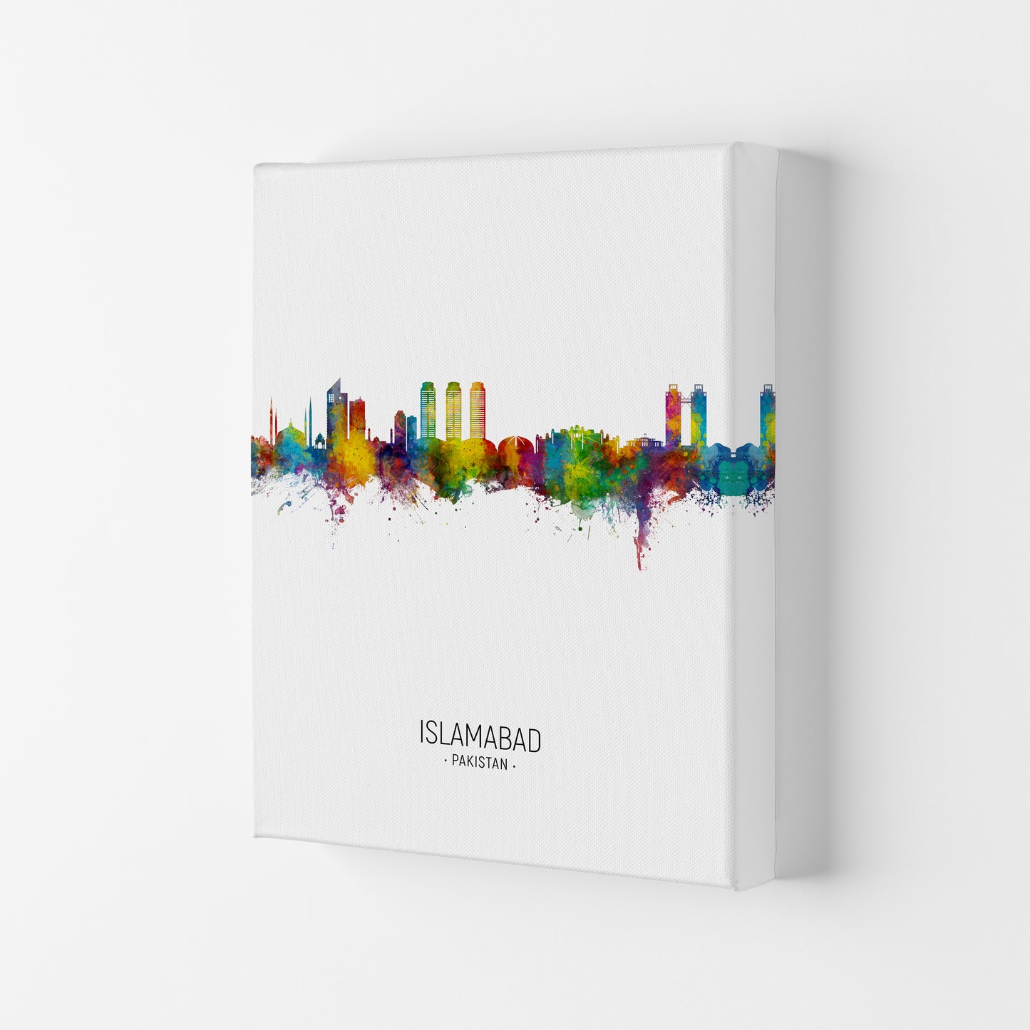 Islamabad Pakistan Skyline Portrait Art Print by Michael Tompsett Canvas