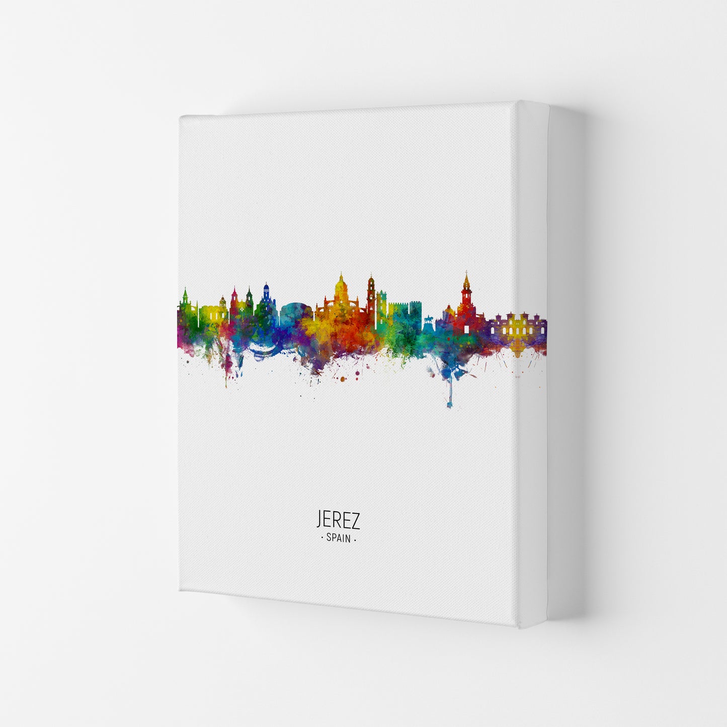 Jerez Spain Skyline Portrait Art Print by Michael Tompsett Canvas